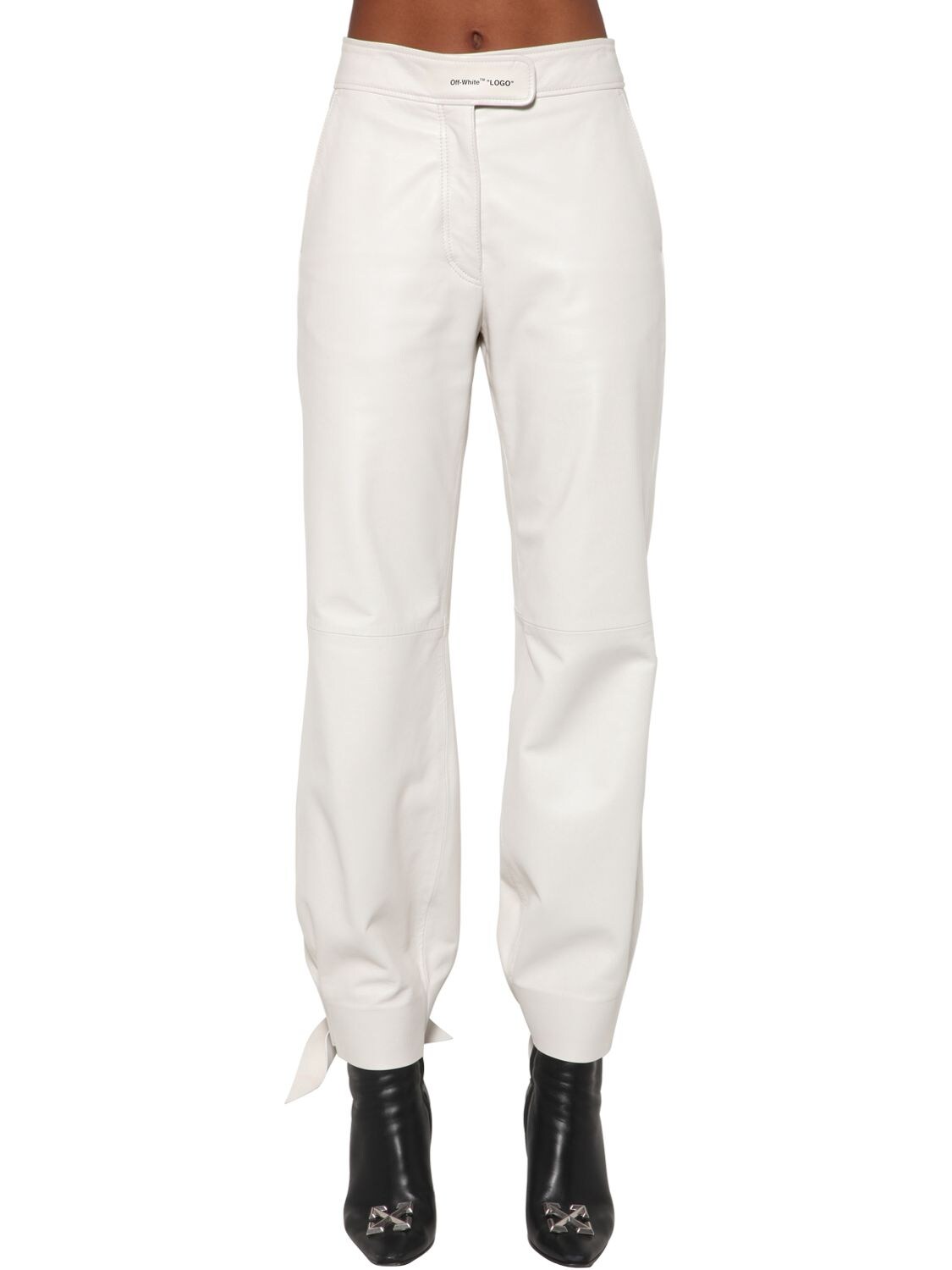 OFF-WHITE BAGGY LEATHER trousers,70I4T8045-NDGWMA2