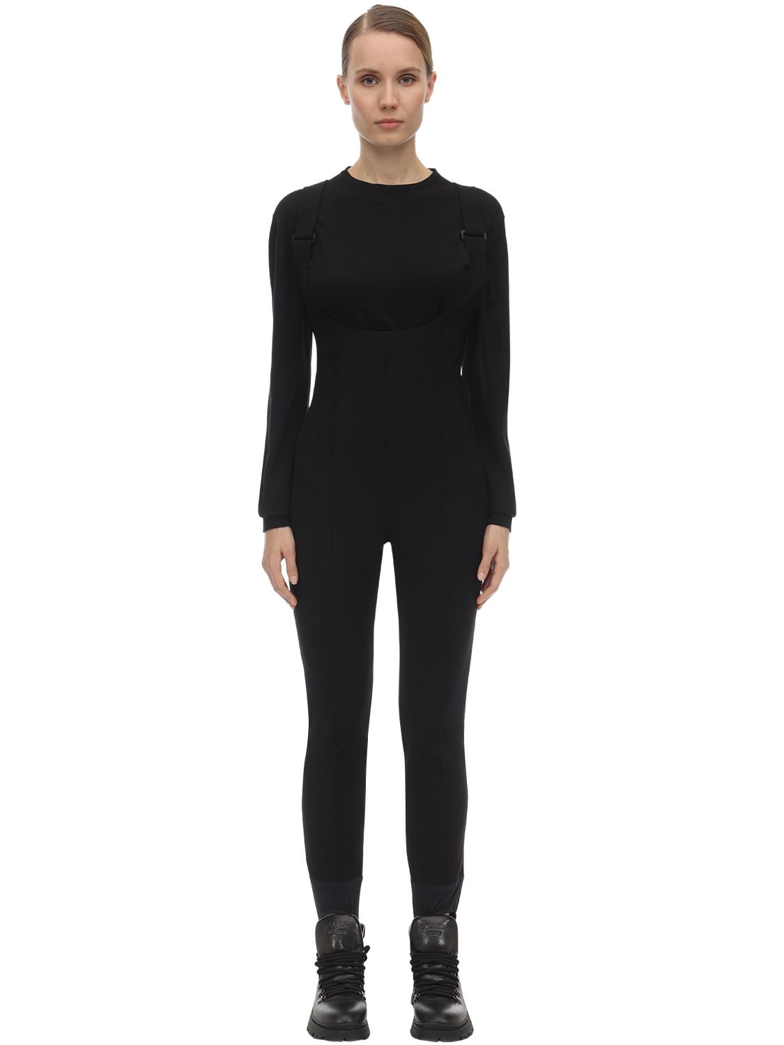 Moncler Bi-stretch Tech Twill Jumpsuit In Black
