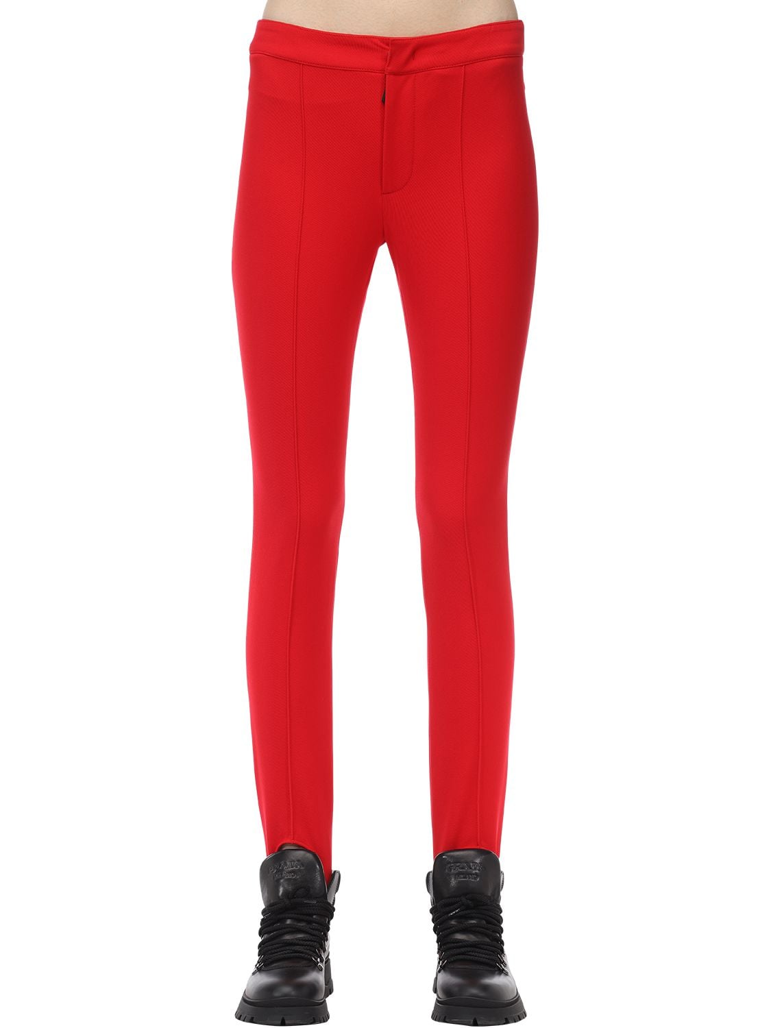 Moncler Bi-stretch Viscose Twill Pants In Red