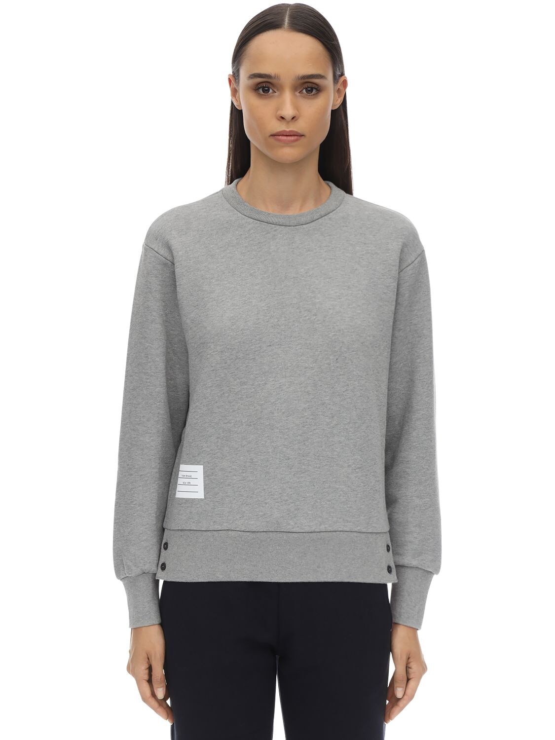 Thom Browne Grey Classic Loopback Crewneck Sweatshirt In Light Grey
