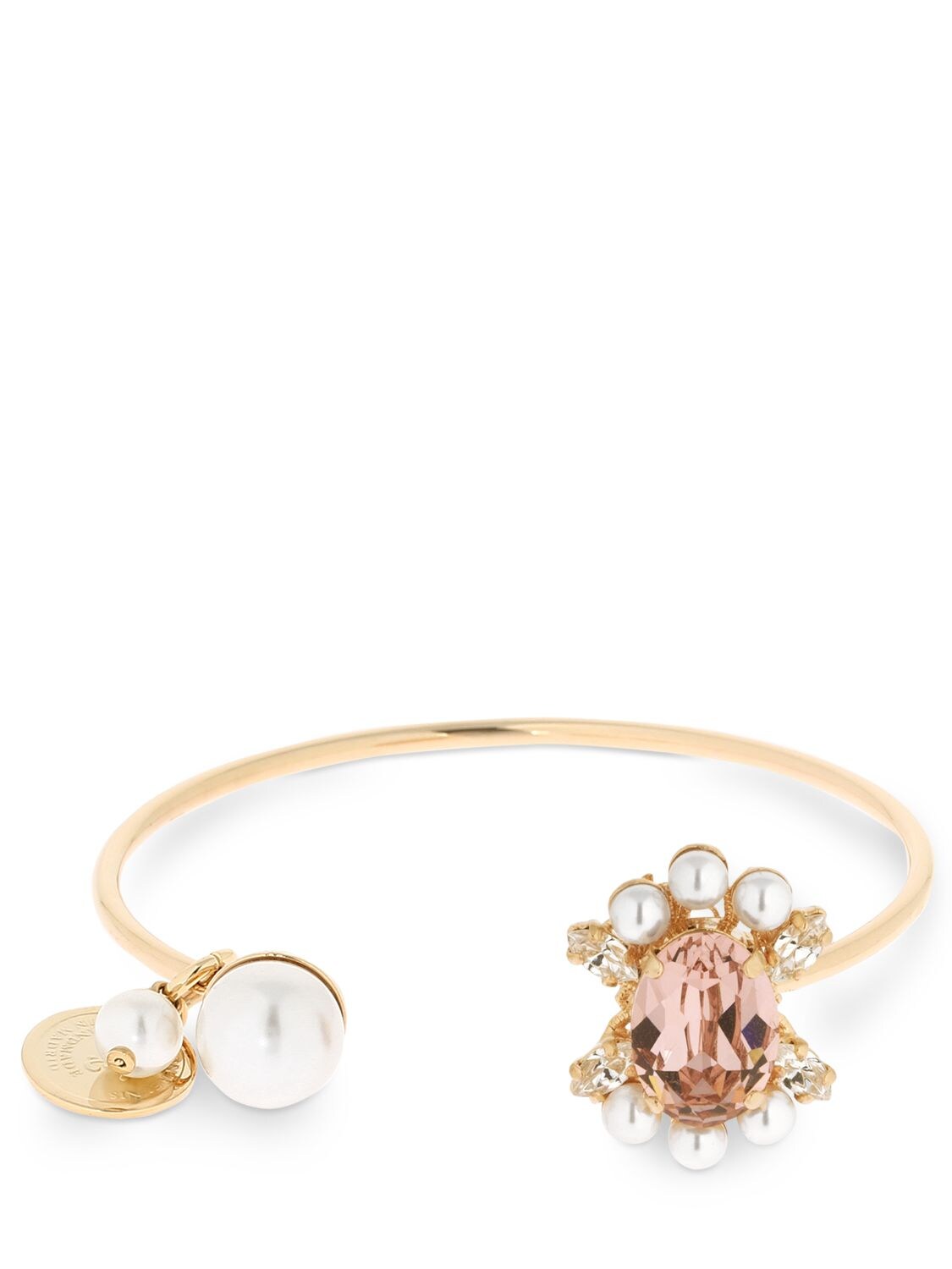 Anton Heunis Crystal Cluster Cuff Bangle Bracelet In Pink,gold