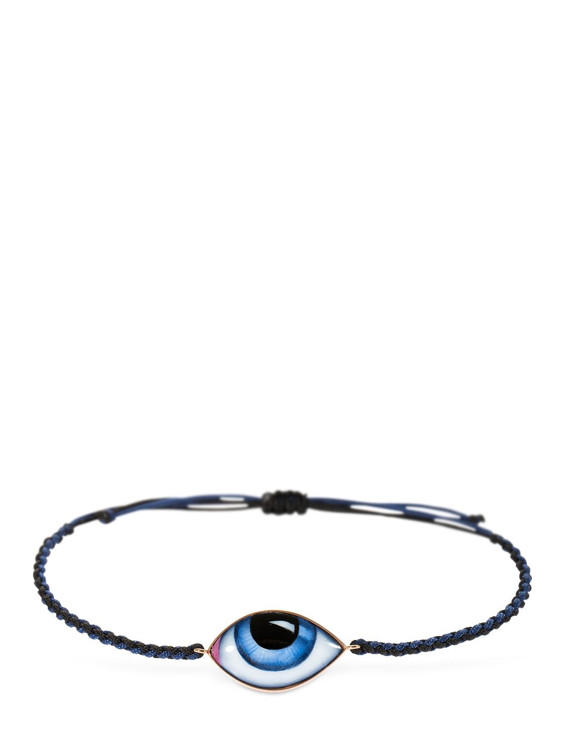 Lito Enameled Eye Bracelet In Blue