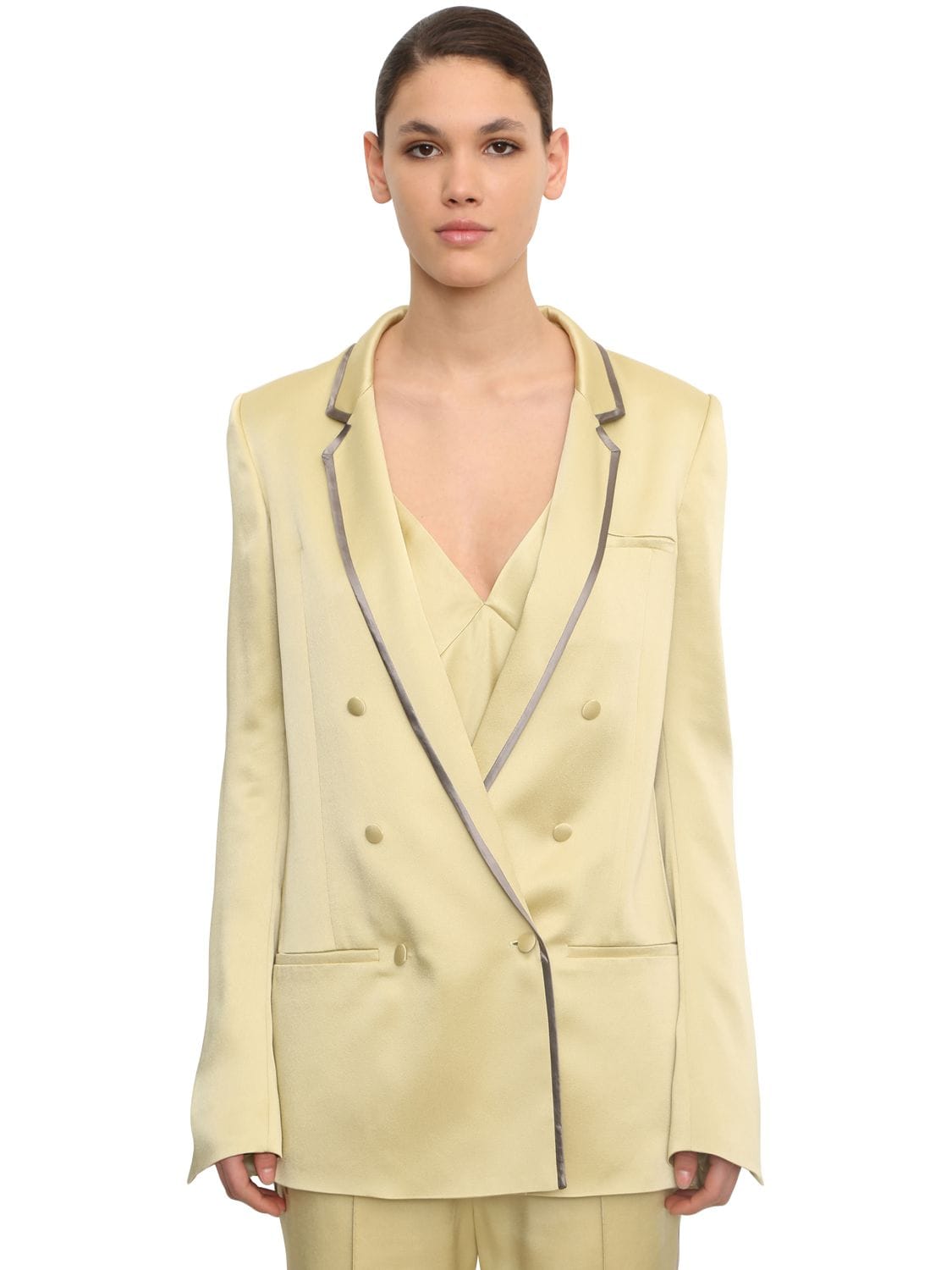 Double Breasted Viscose Blend Blazer