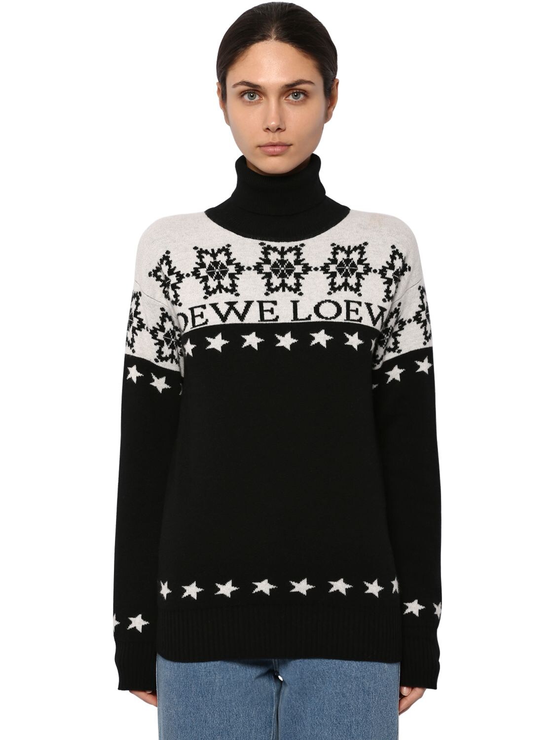 LOEWE SNOWFLAKE INTARSIA KNIT TURTLENECK,70I5BV031-MJEWMQ2