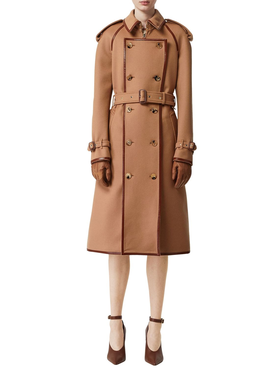 Long Cashmere Blend Kensington Trench Coat in Camel melange - Women |  Burberry® Official