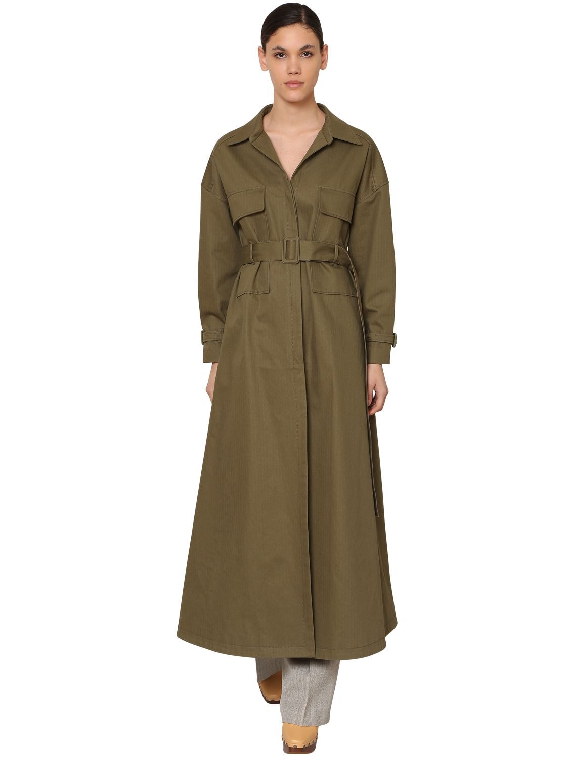 JACQUEMUS BELTED COTTON CANVAS TRENCH COAT,70I5KX046-MTKZMZA1NZA1