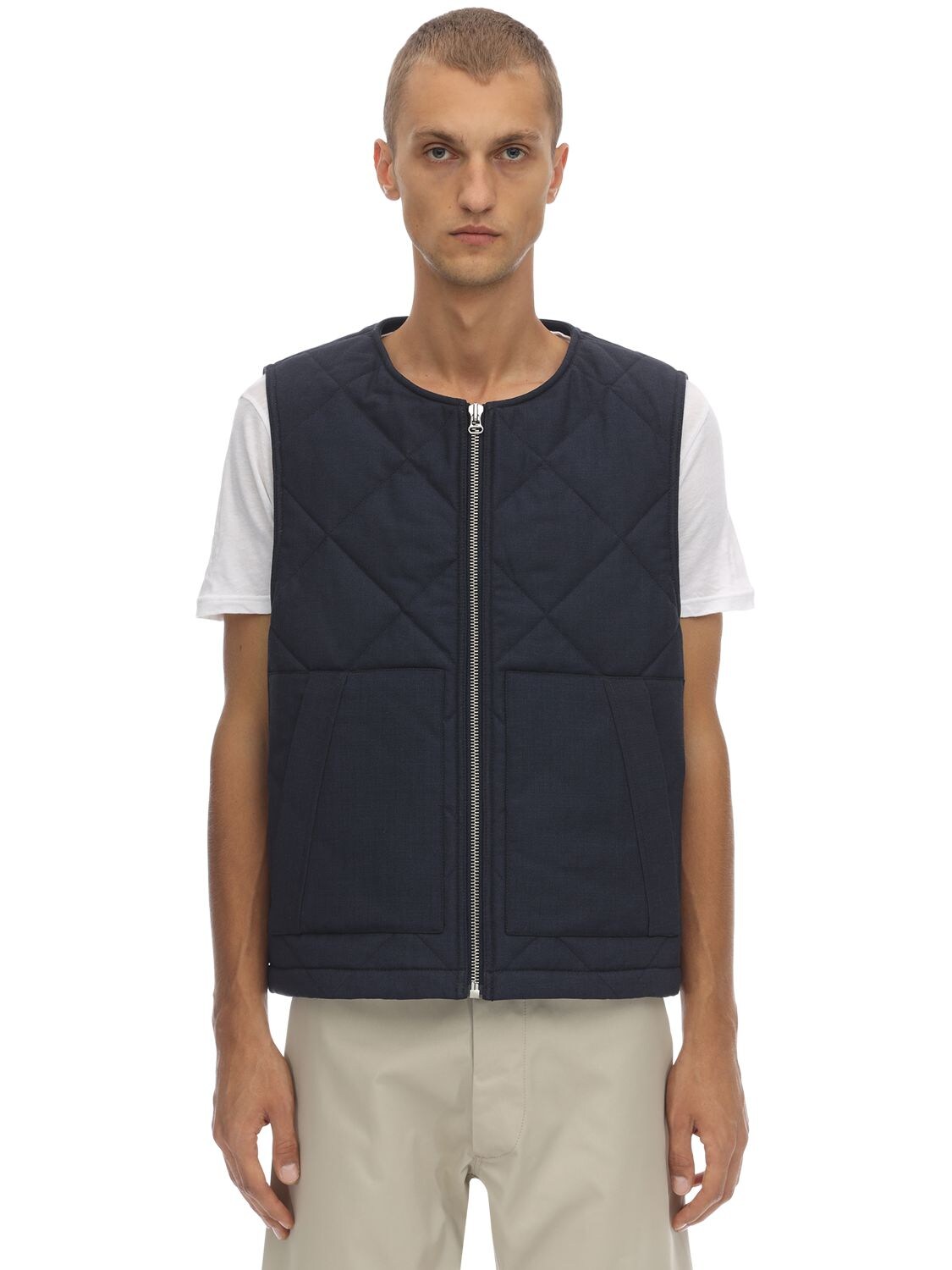 JACQUEMUS QUILTED WOOL ZIP-UP VEST,70I5LE005-TKFWWQ2