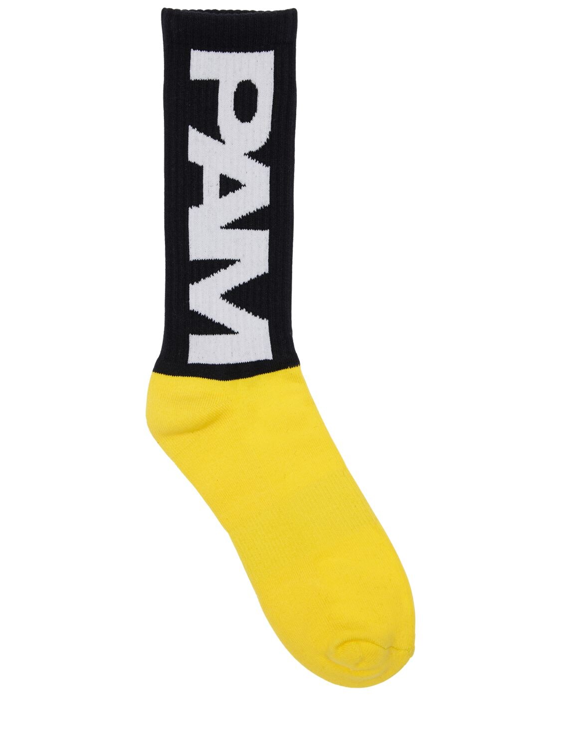 Pam - Perks And Mini Pam Btc Unisex Cotton Blend Socks In Black,yellow