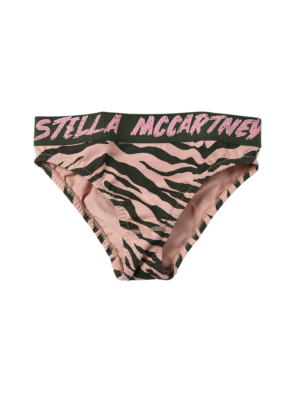 stella mccartney kids 斑马纹印图棉质内裤 in grey