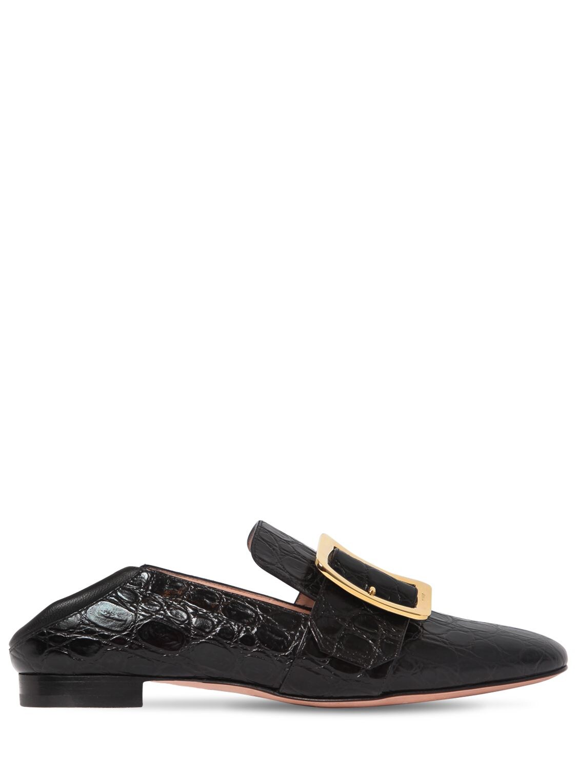 Bally 10mm Janelle Embossed Leather Loafers In Black