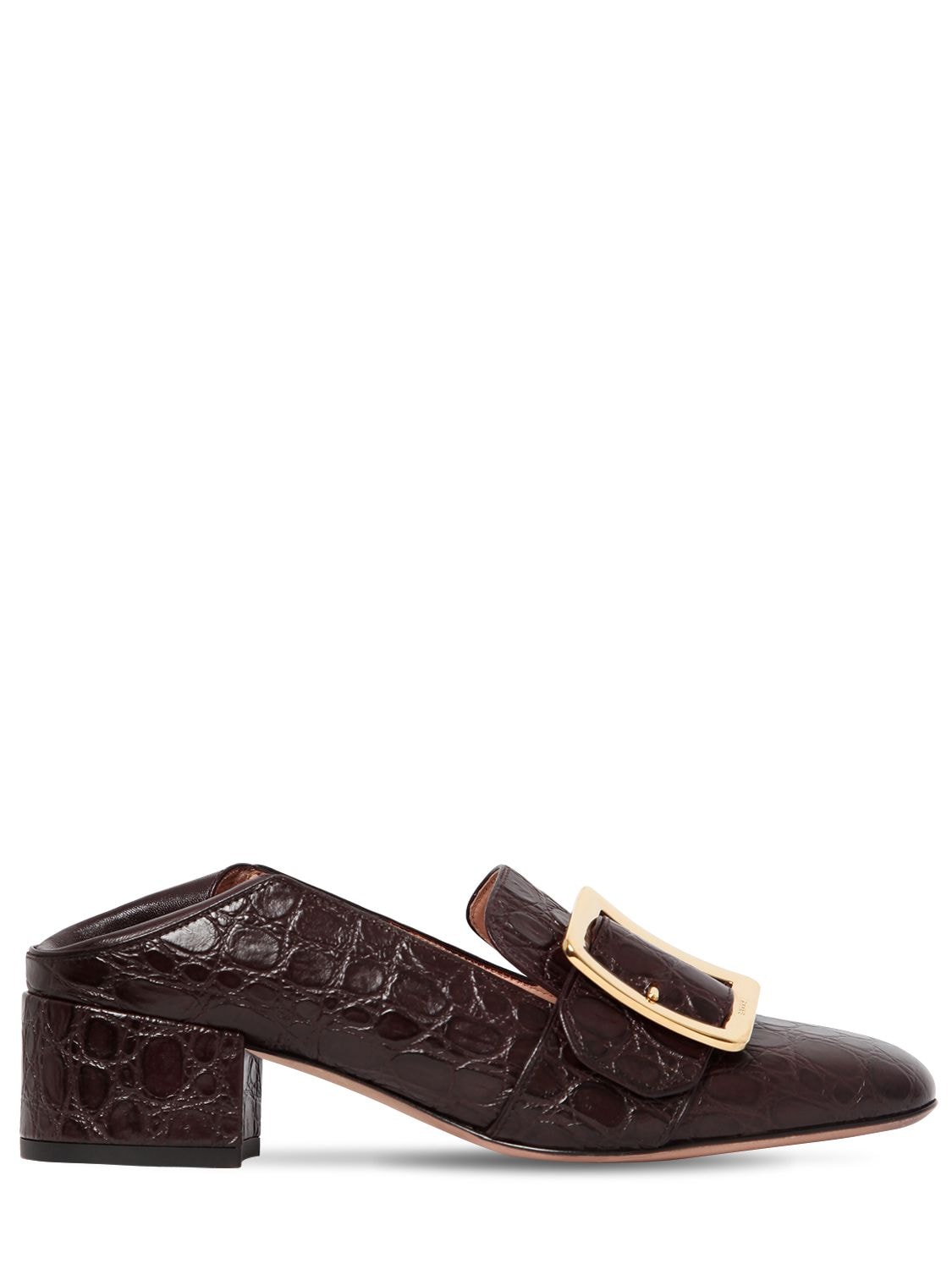 Bally 40mm Janelle Embossed Leather Pumps In Brown