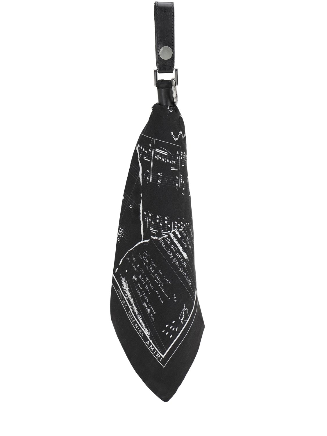 AMIRI MUSIC NOTE SILK SCARF KEY HOLDER,70I6TX043-QKXBQ0S1