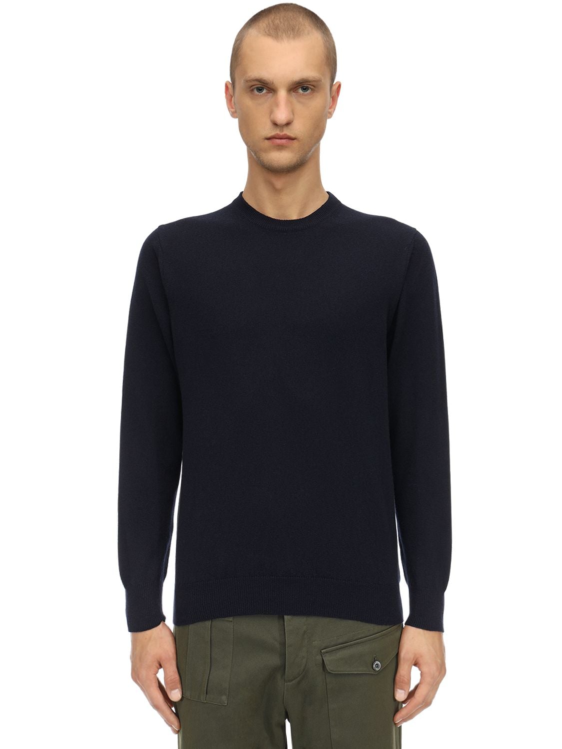 Piacenza Cashmere Cashmere Knit Sweater In Navy