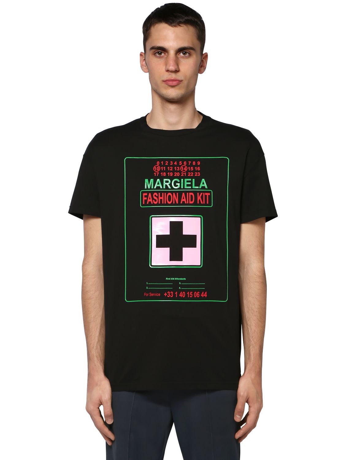 MAISON MARGIELA LOGO“FASHION AID KIT”纯棉平纹针织T恤,70I7FF013-OTAW0