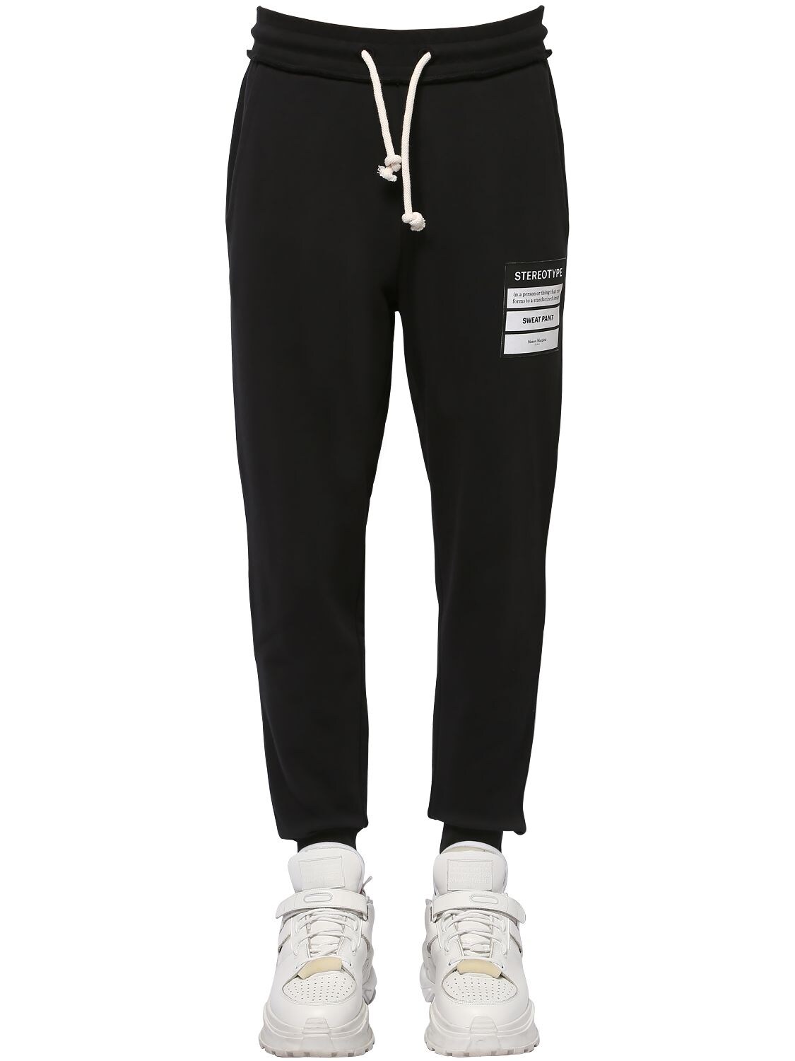 MAISON MARGIELA COTTON SWEAT PANTS W/ PATCH,70I7FF016-OTAW0