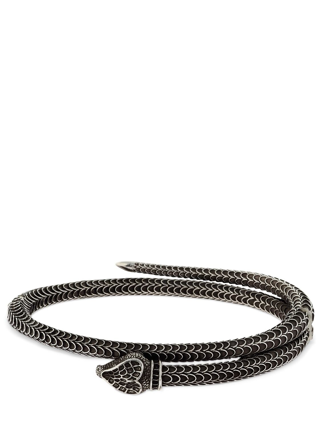 Gucci Snake Clasp Cuff Bracelet In Silver