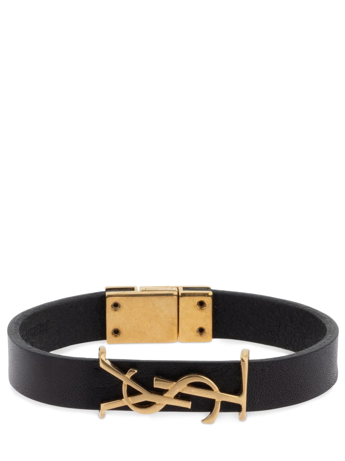 Image of Single Wrap Ysl Leather Bracelet