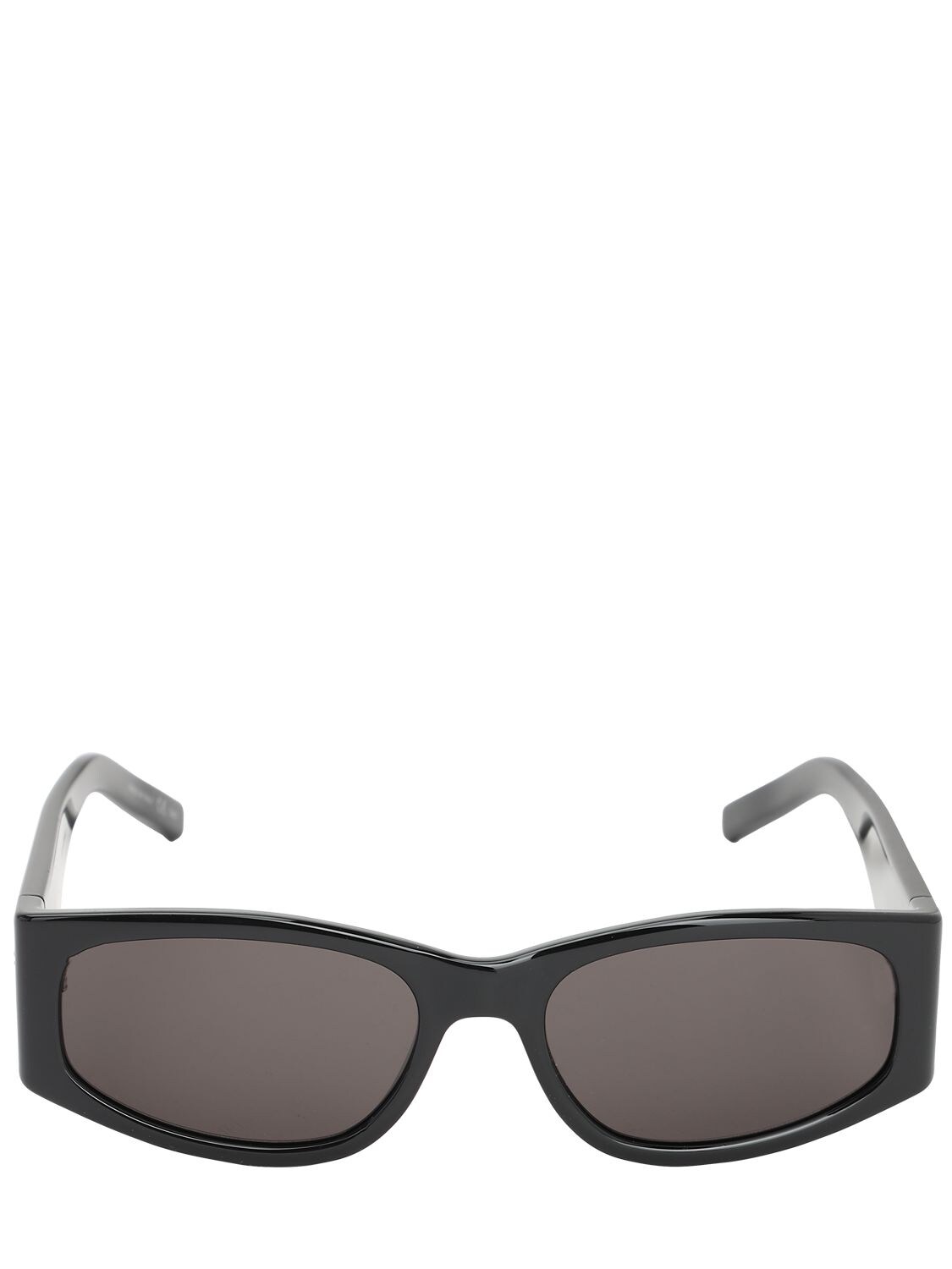 Saint Laurent Squared Acetate Mask Sunglasses In Black