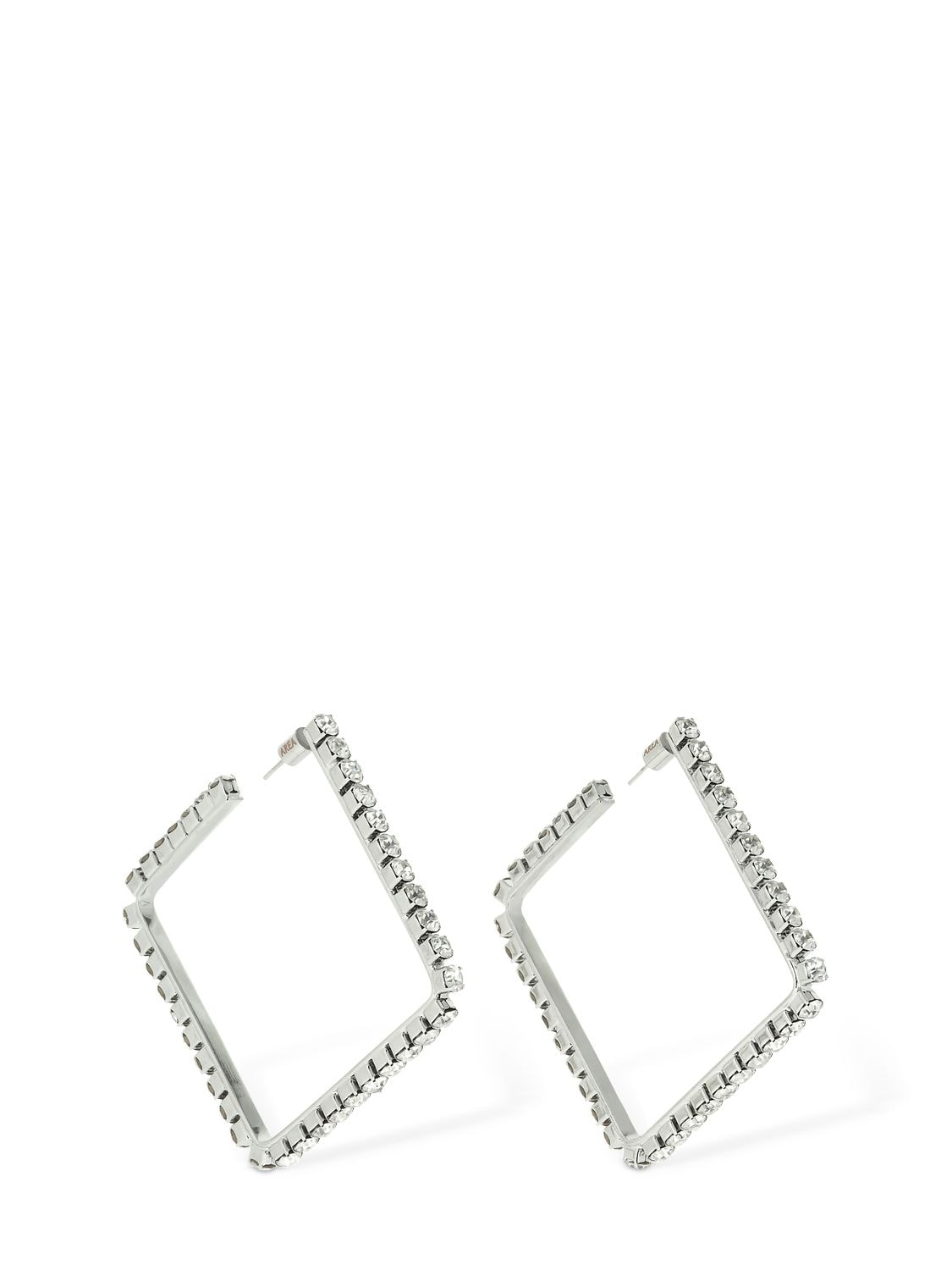 Area Medium Classic Square Hoop Earrings In Silver