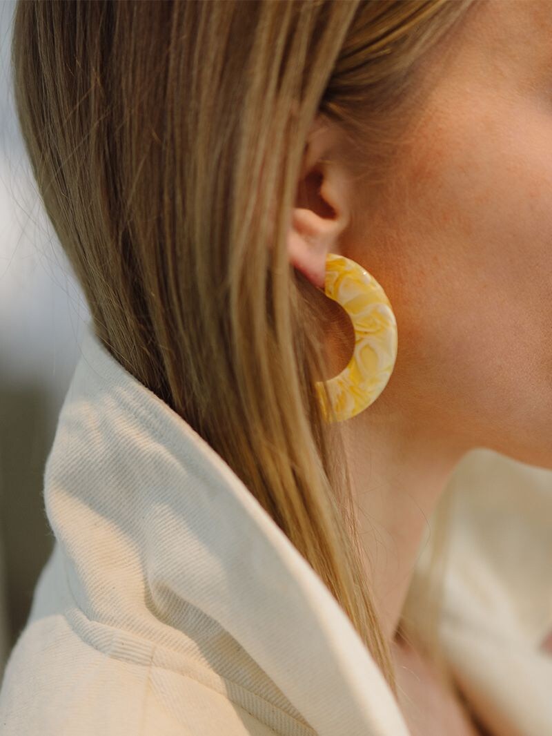 Aym Ananda Acetate Earrings In Yellow