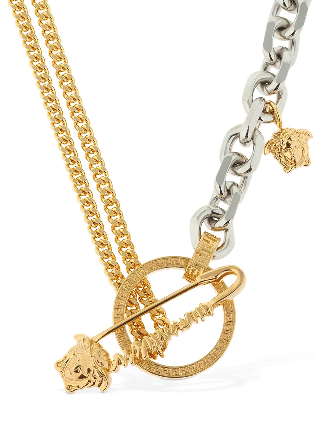 versace safety pin necklace