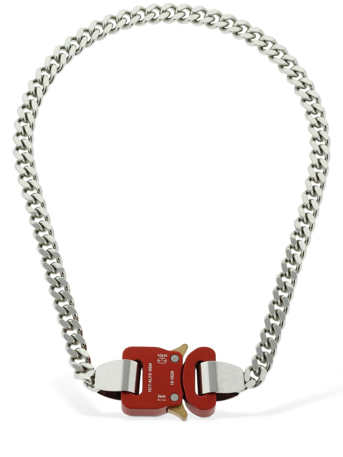 Alyx Classic Chainlink Necklace W/ Red Buckle In Silver,red