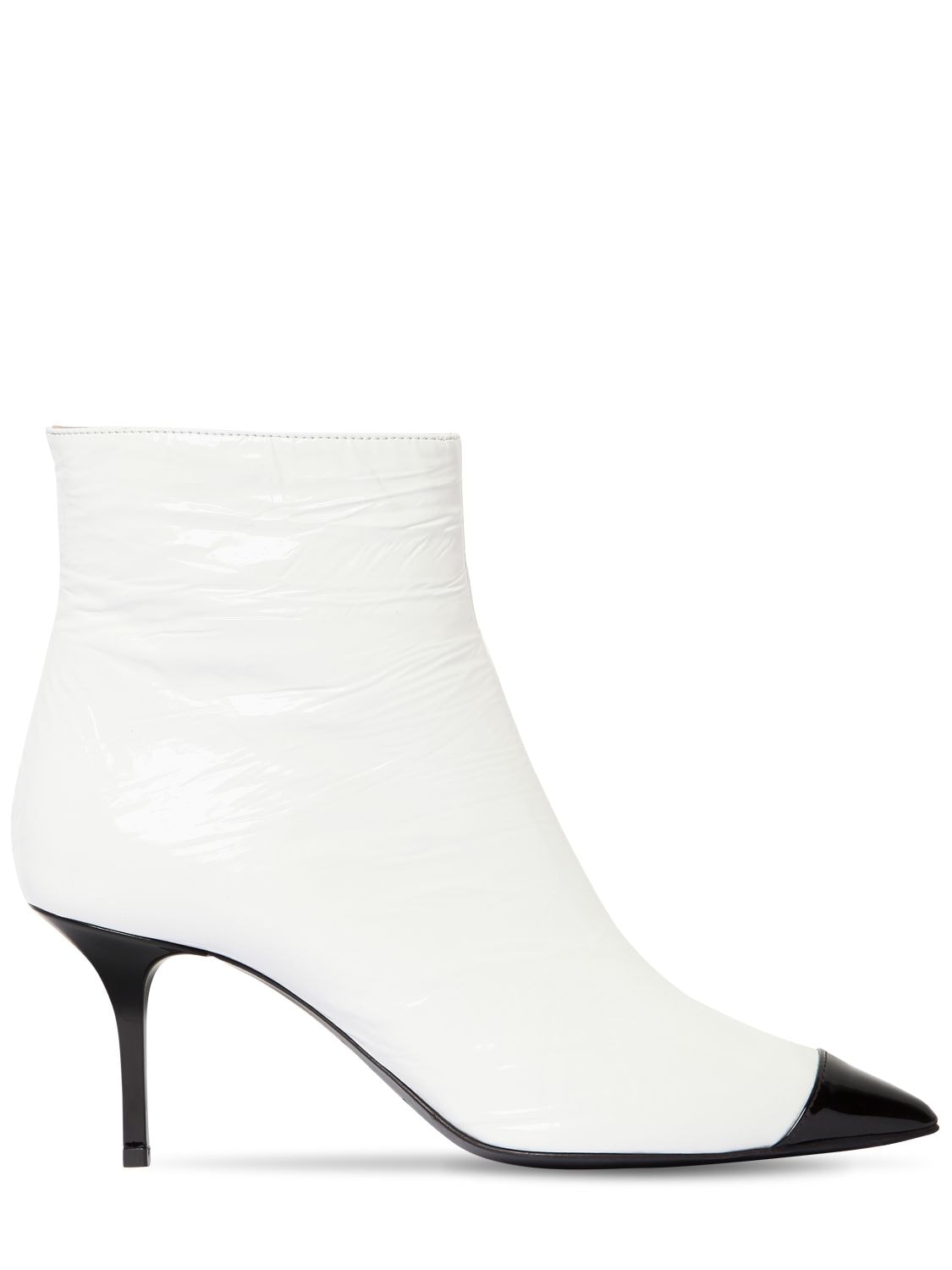 white leather pointed toe boots