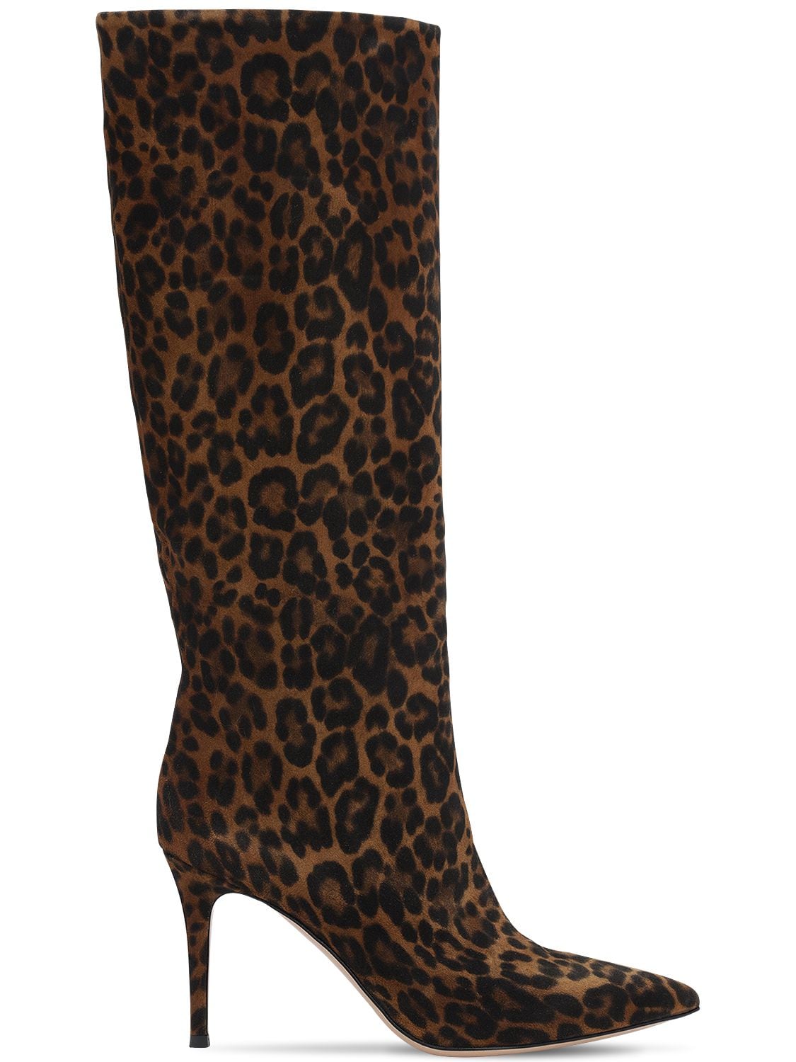 GIANVITO ROSSI 85MM LEOPARD PRINT SUEDE TALL BOOTS,70I83R011-VEVYQVMGTEVPUEFSRA2