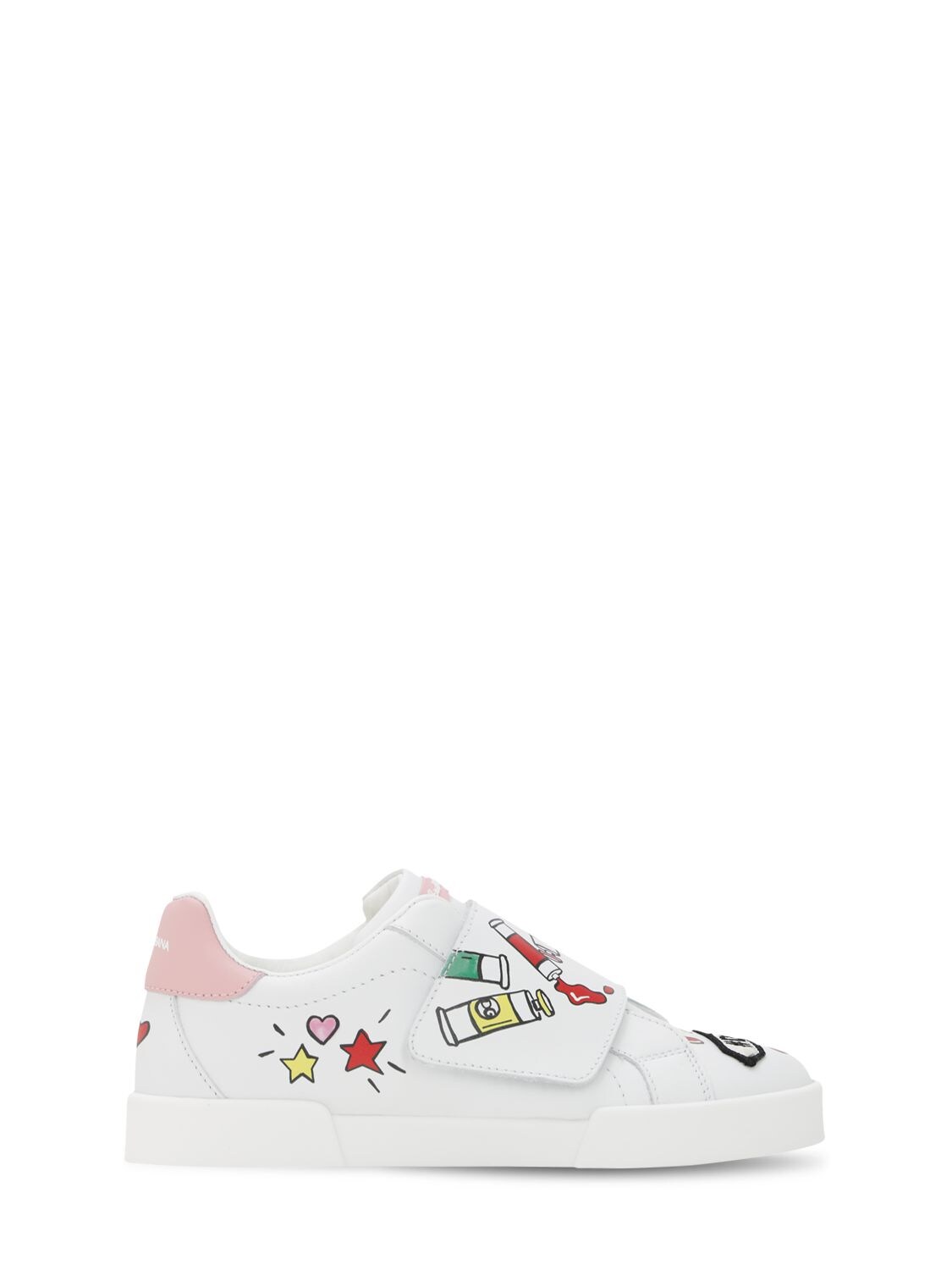 DOLCE & GABBANA PENCIL PRINTED LEATHER SNEAKERS W/ PATCH,70I8YQ002-SFDGNTC1