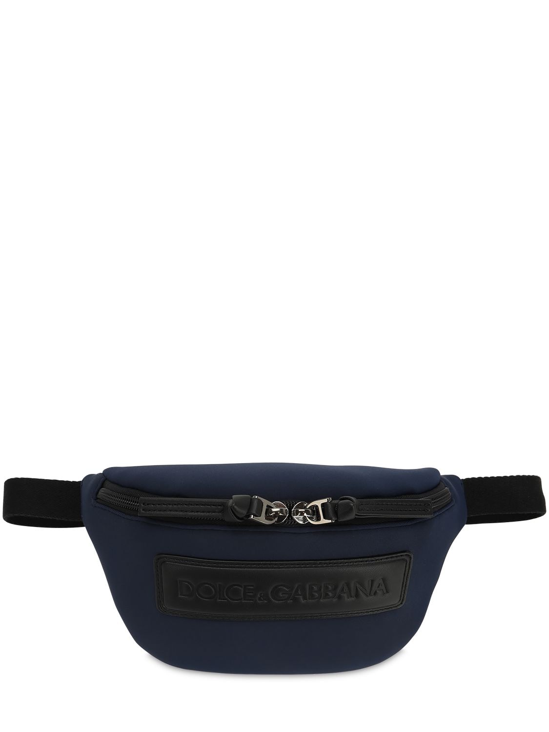 Dolce & Gabbana Kids' Logo Patch Neoprene Belt Bag In Navy