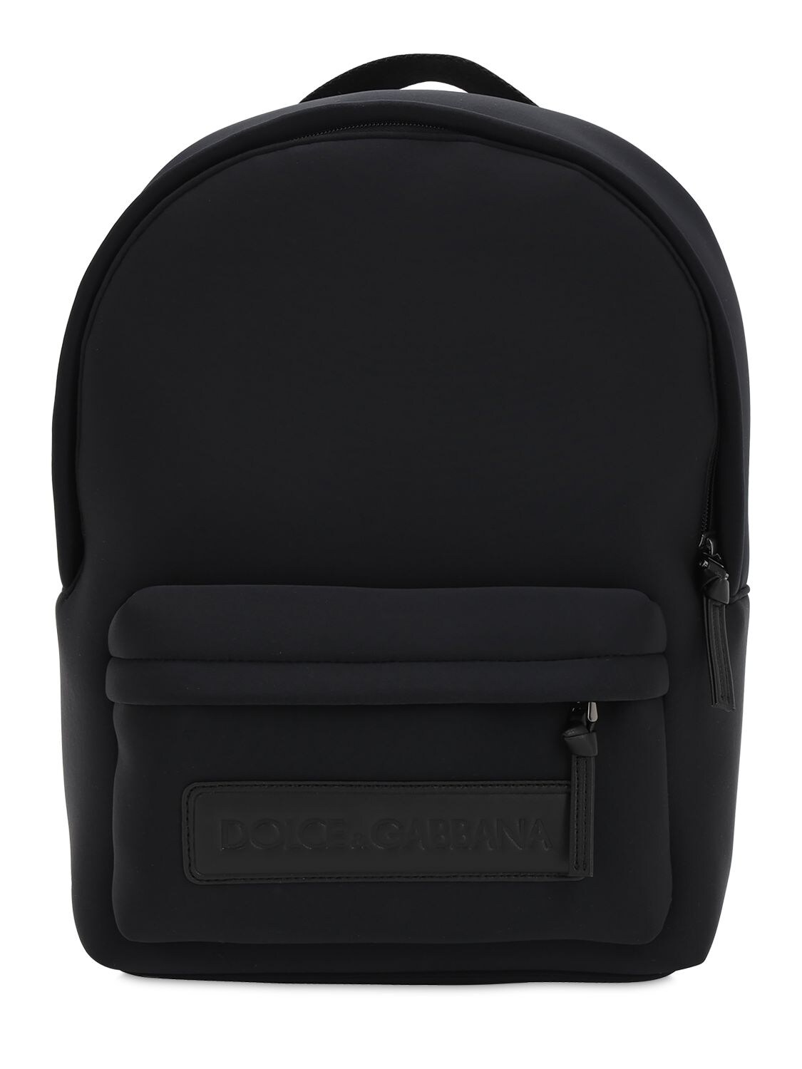 Dolce & Gabbana Kids' Logo Patch Neoprene Backpack In Black