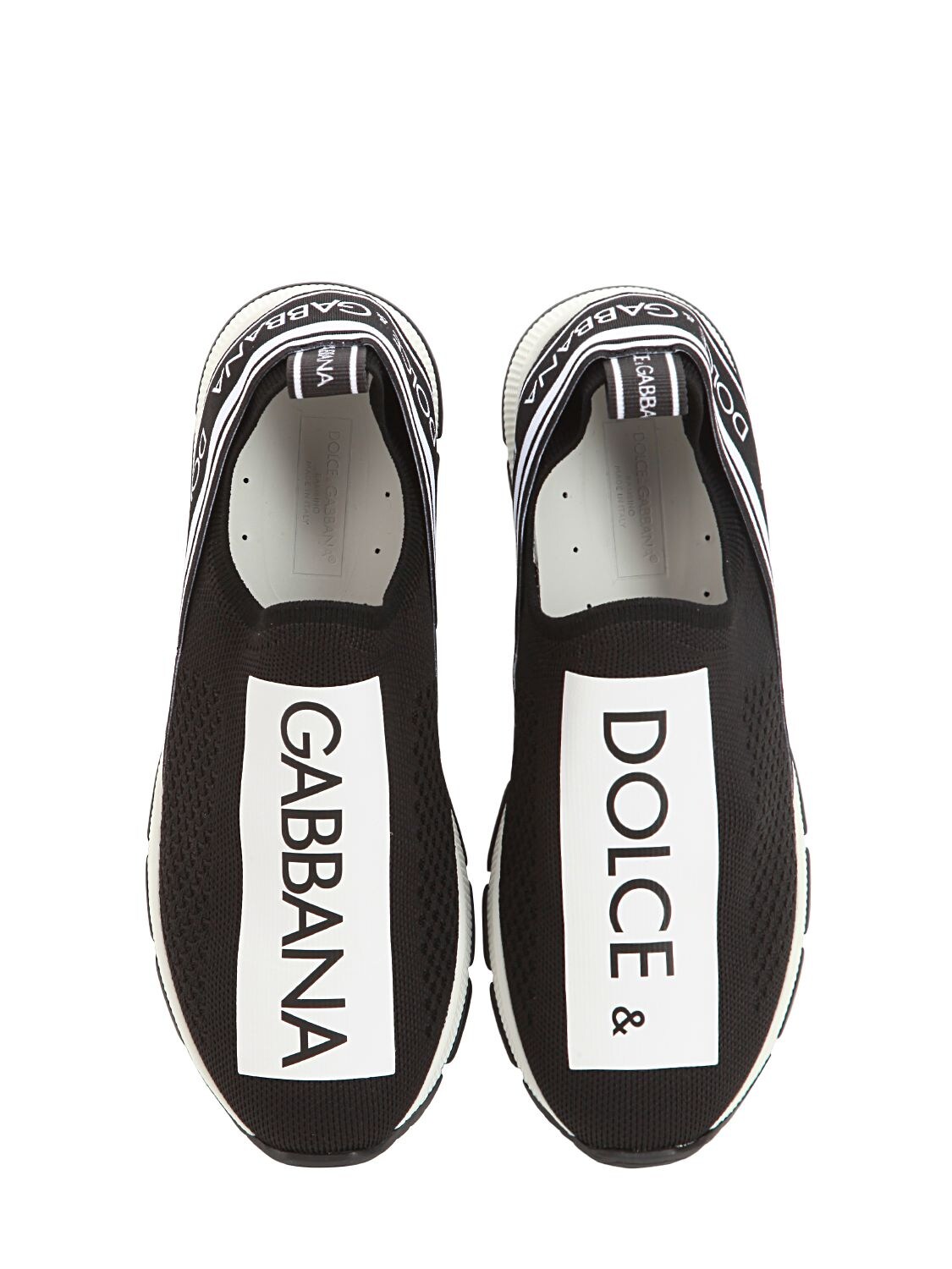 DOLCE & GABBANA 印LOGO针织一脚蹬运动鞋,70I8YQ005-ODK2OTA1