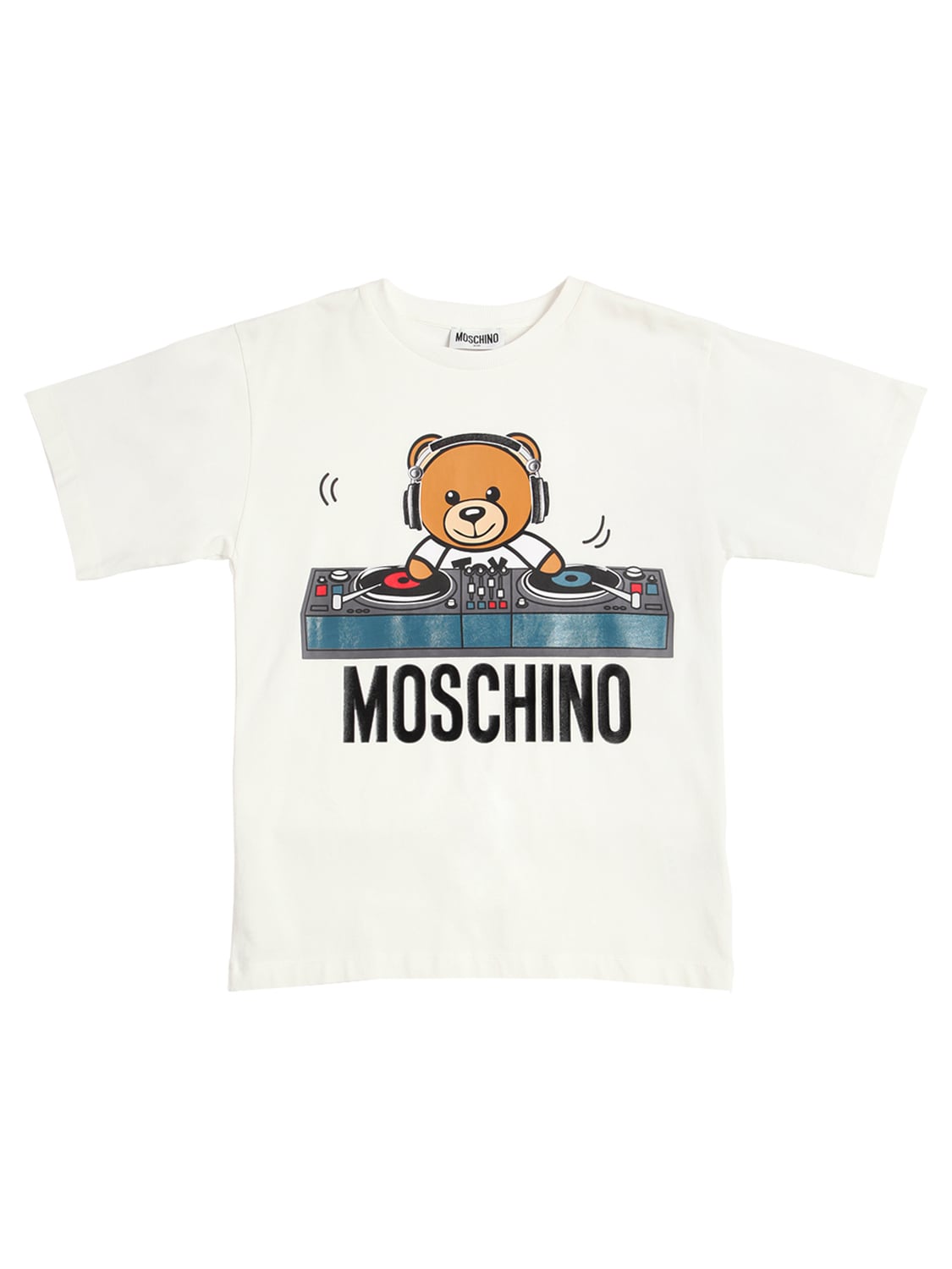 MOSCHINO PRINTED TOY COTTON JERSEY T-SHIRT,70I8ZK001-MTAWNJM1