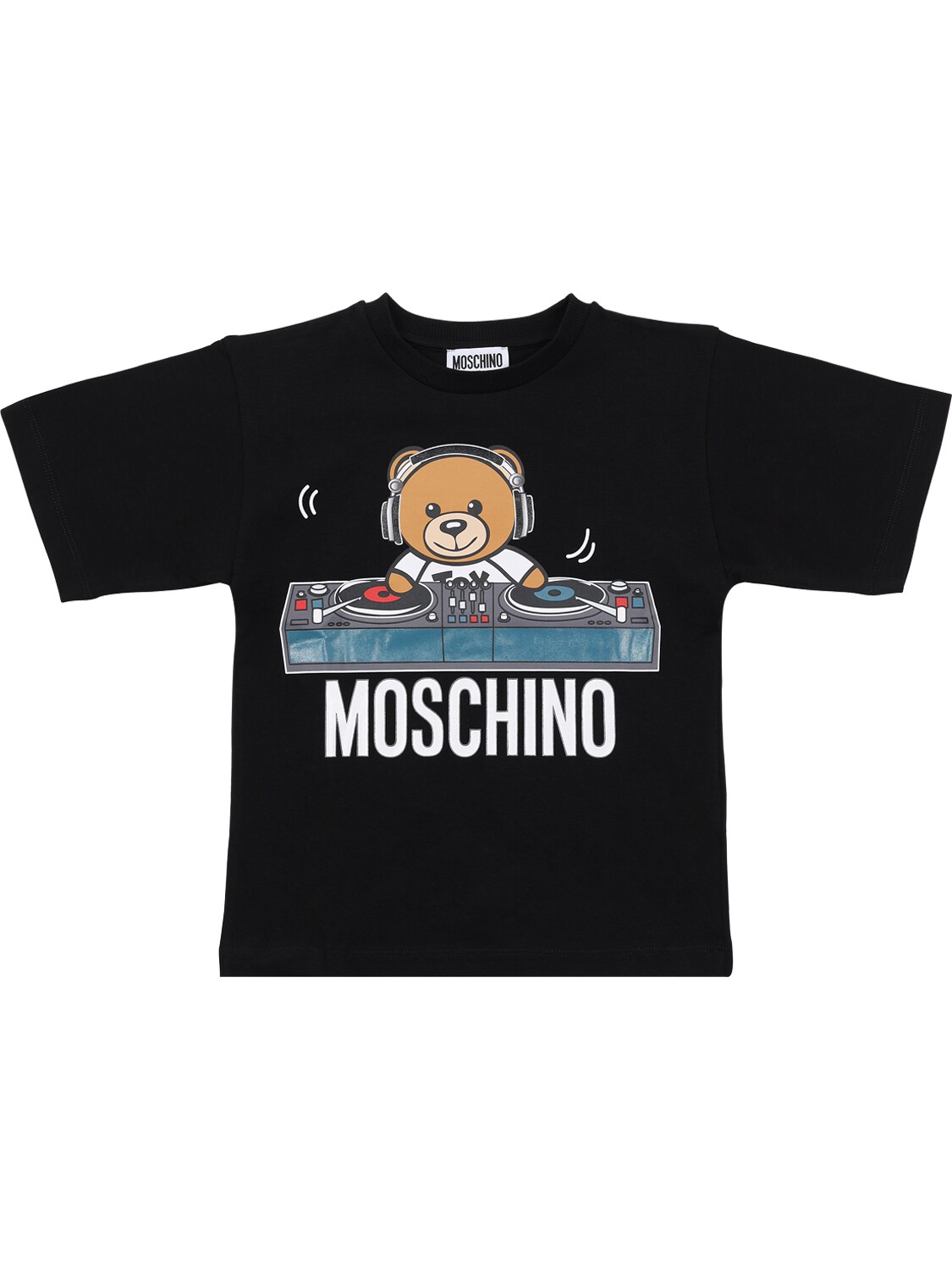Moschino Kids' Printed Toy Cotton Jersey T-shirt In Black