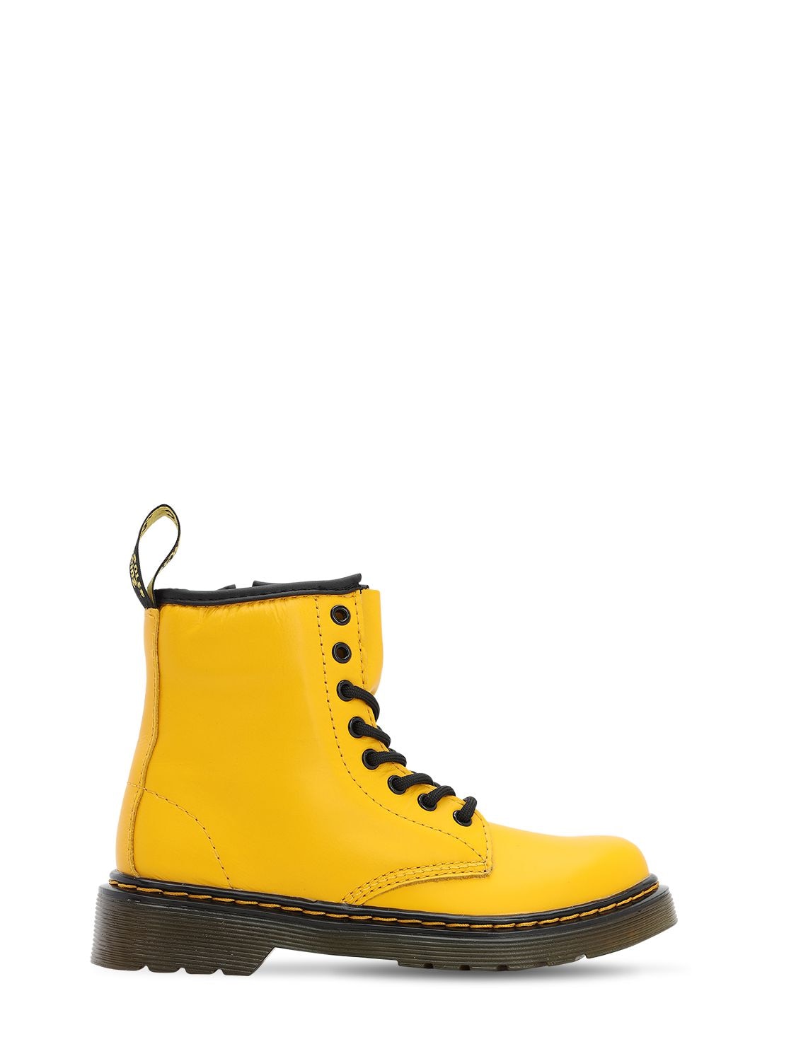 Dr. Martens' Kids' Leather Boots In Yellow