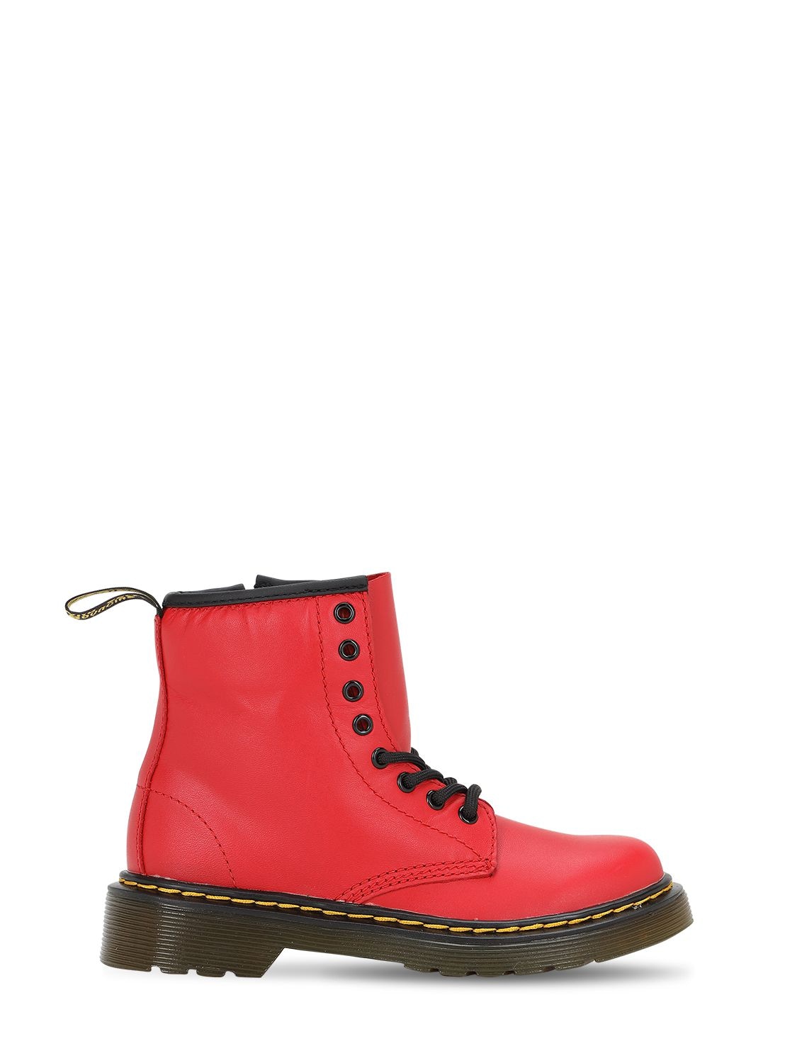 Dr. Martens' Kids' Leather Boots In Red