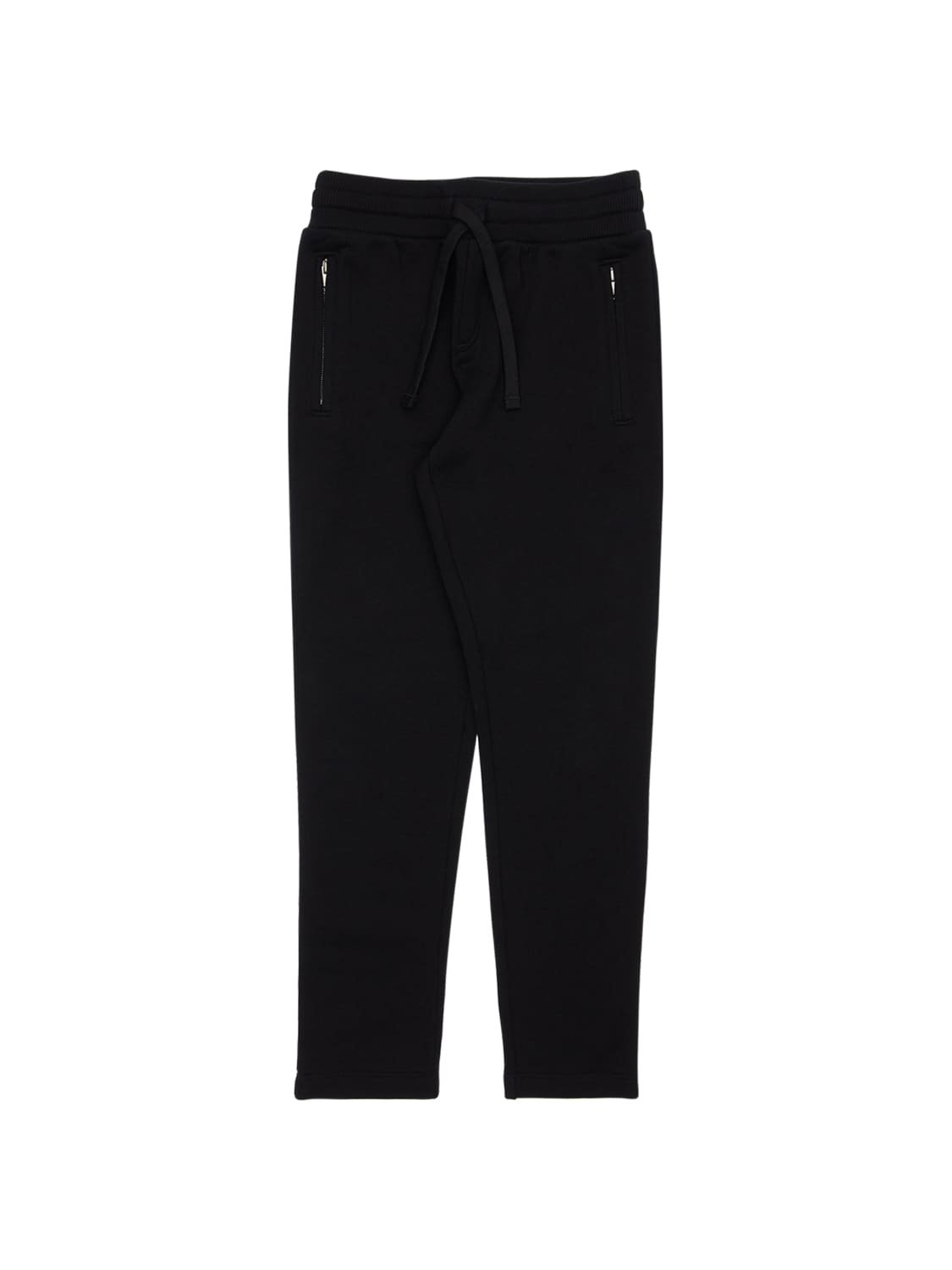 Dolce & Gabbana Kids' Cotton Sweatpants W/ Logo Patch In Black