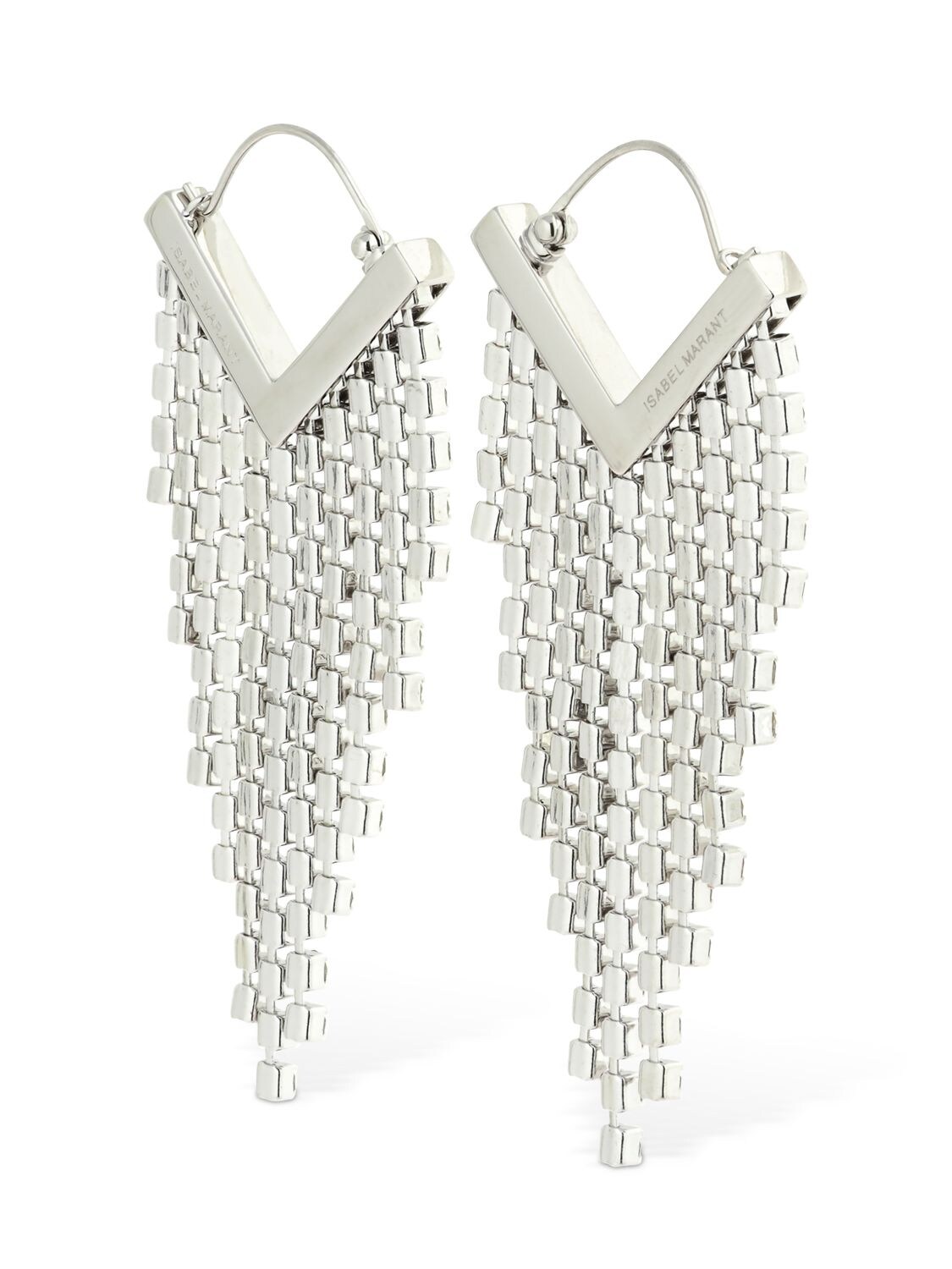 Shop Isabel Marant Melting Crystal Earrings In Silver