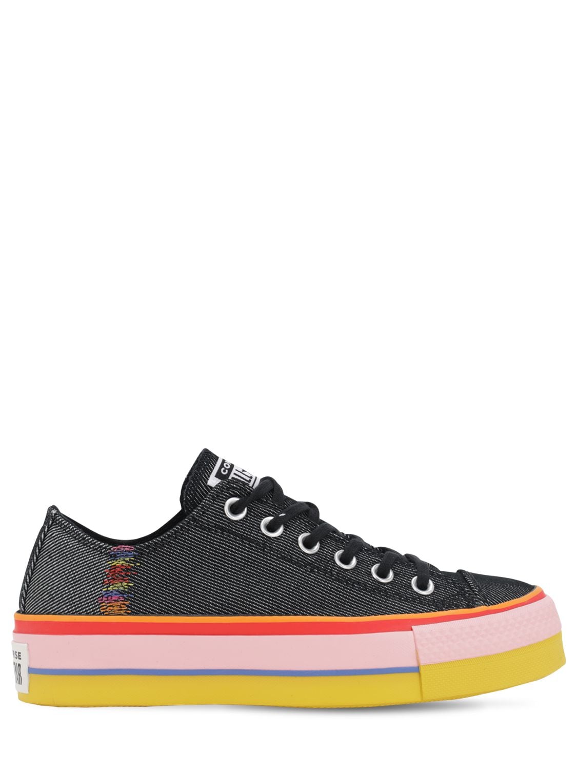 Converse Chuck Taylor All Star Lift Ox Trainers In Black,pink