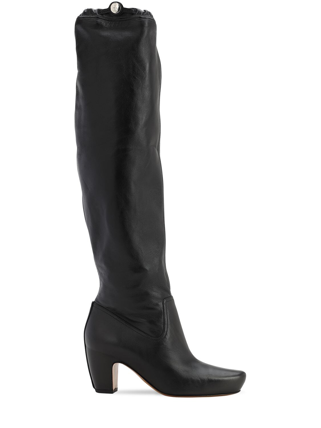 Lanvin 60mm Tall Leather Boots In Black
