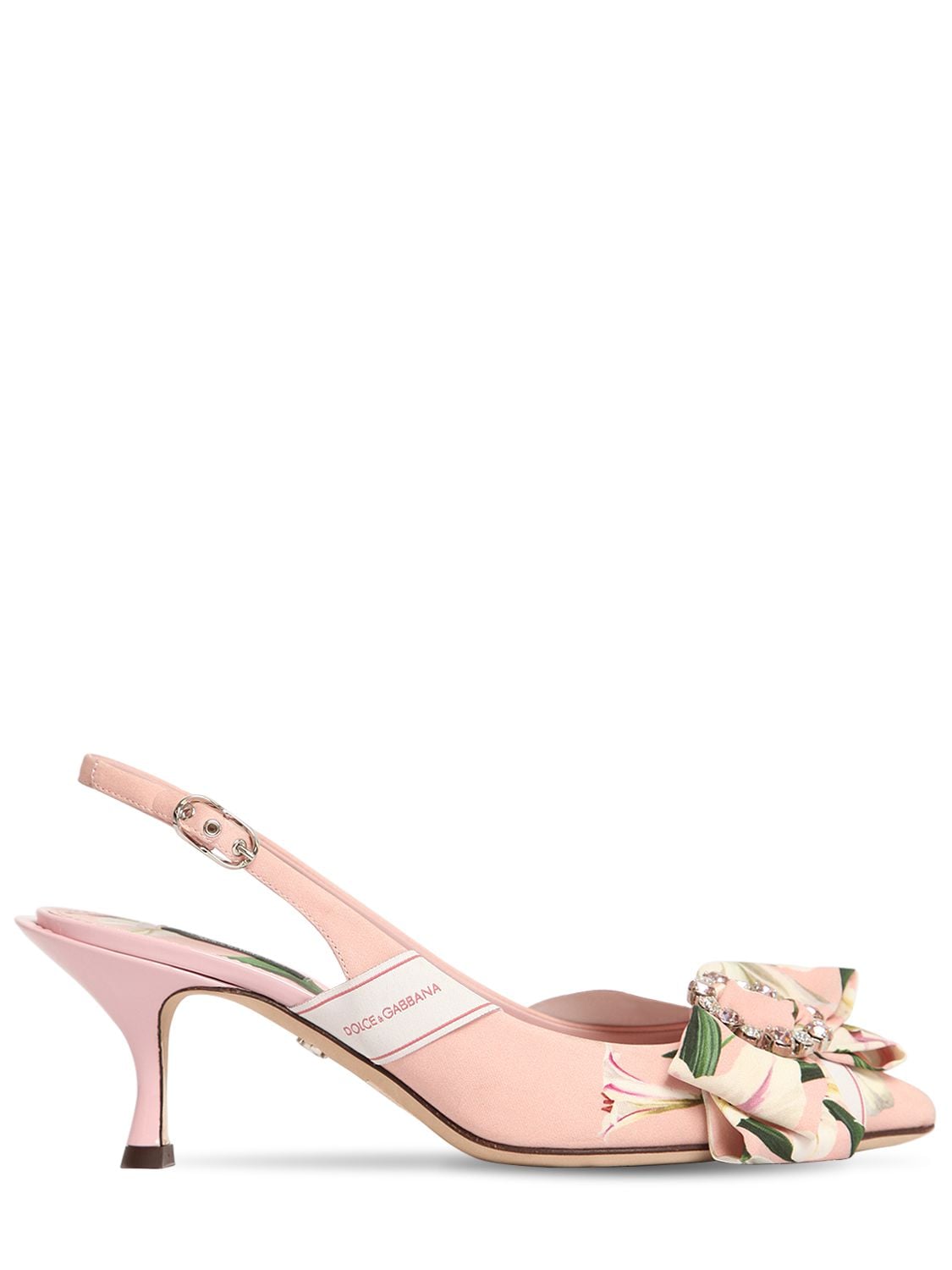 Dolce & Gabbana 60mm Lory Flower Cady Sling Back Sandals In Pink