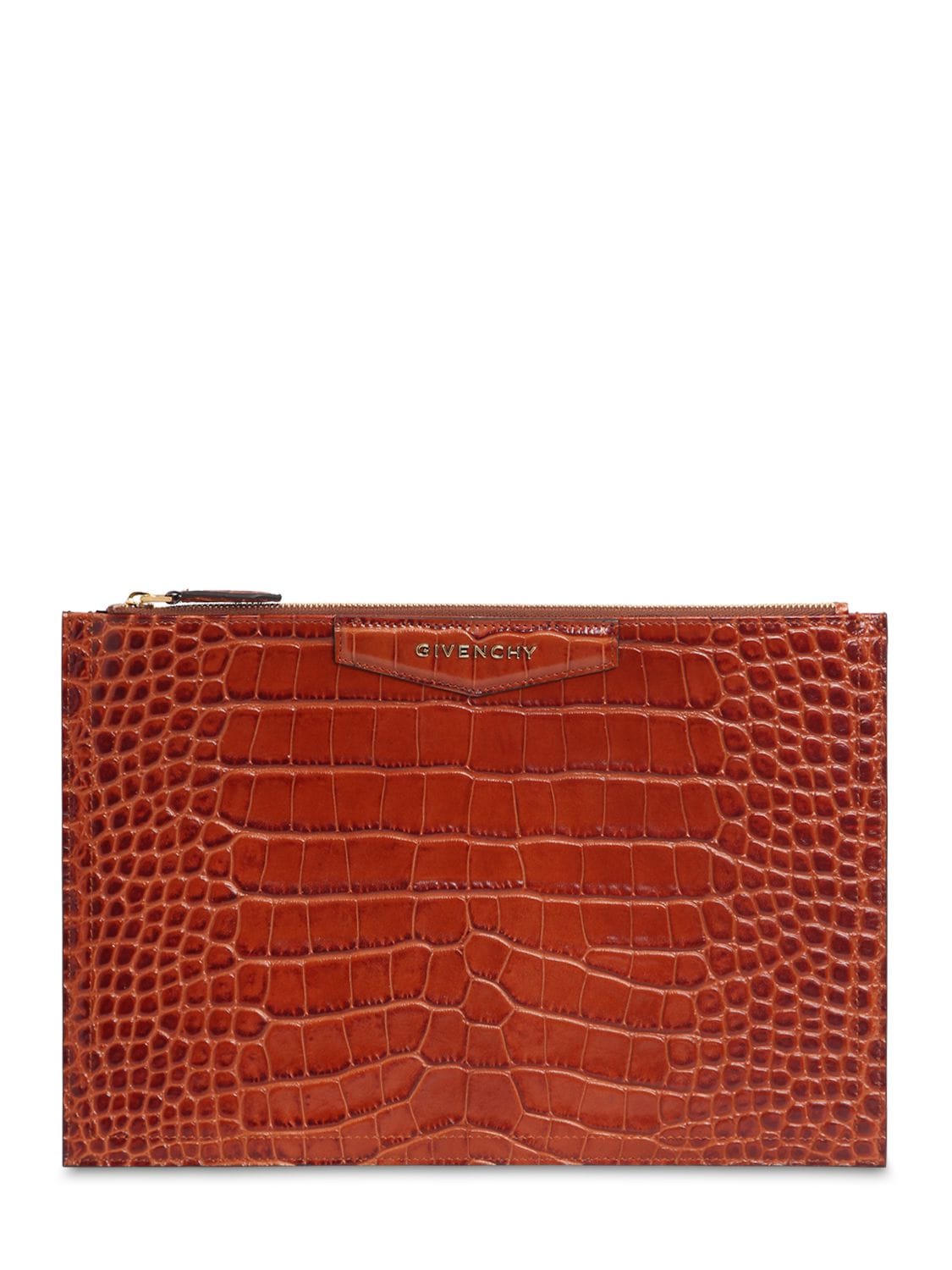 GIVENCHY CROC EMBOSSED LEATHER POUCH,70IA5P027-MJE30