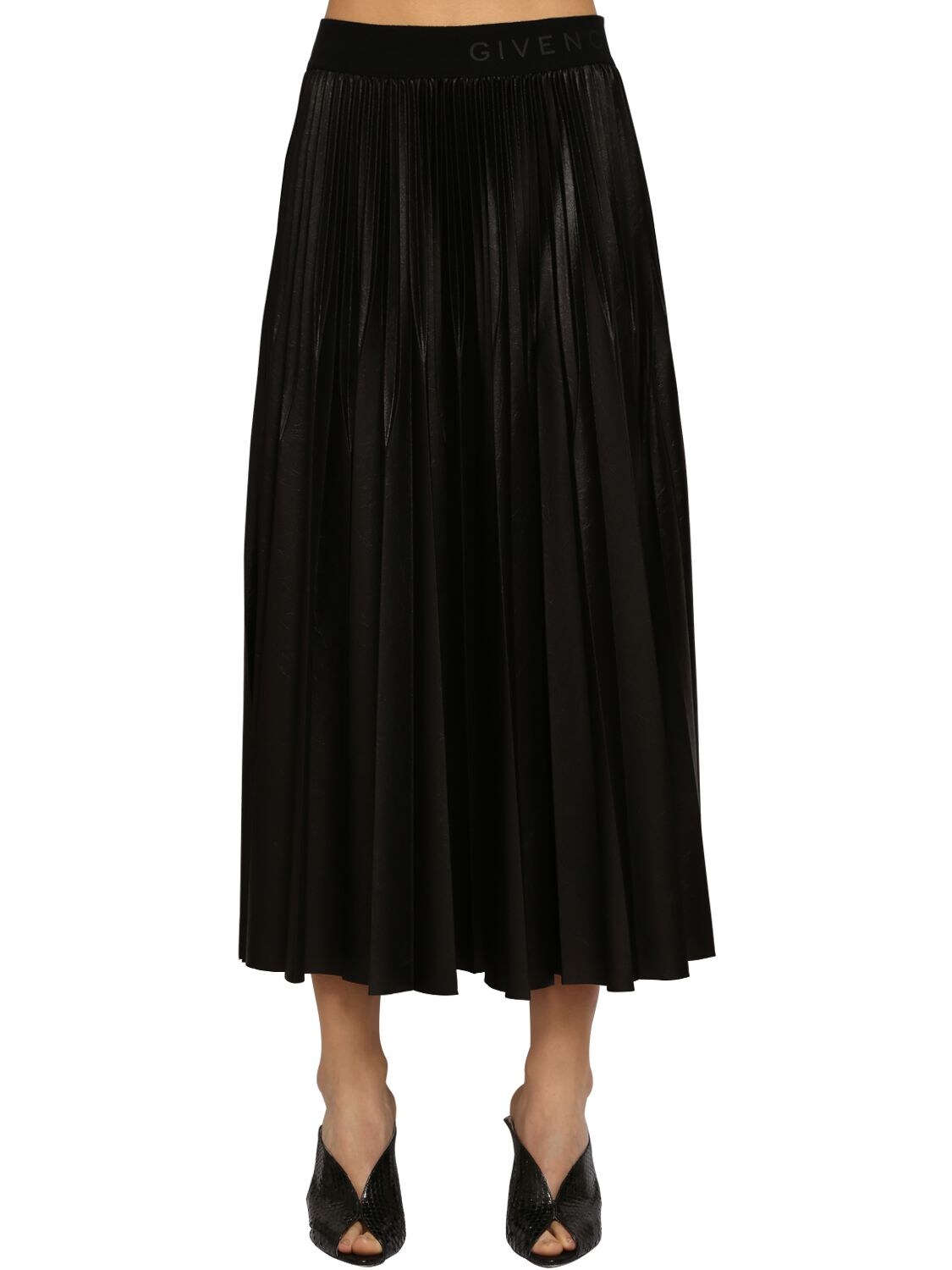 GIVENCHY 褶裥科技织物平纹针织半身裙,70IA7M013-MDAX0
