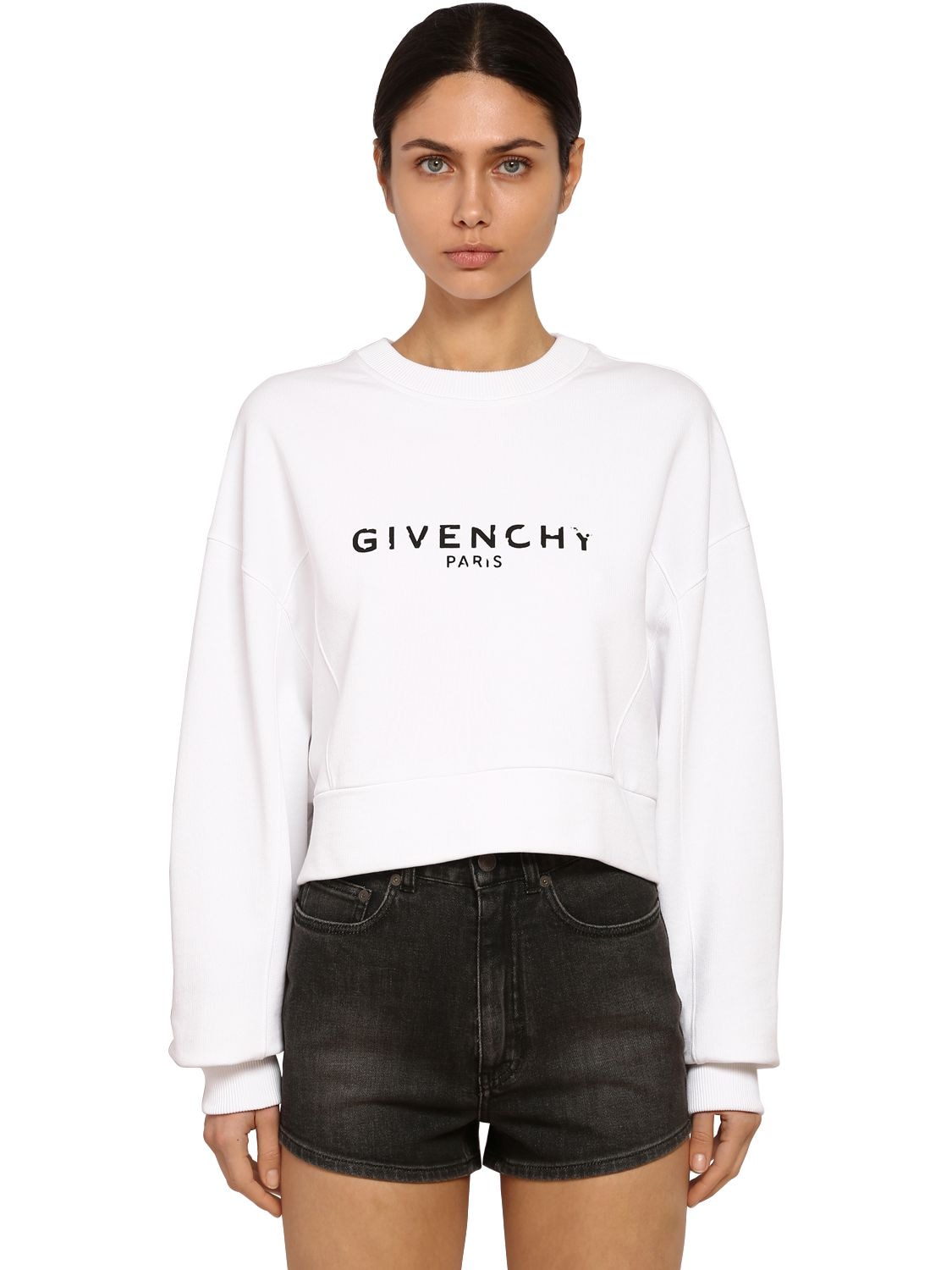 GIVENCHY DESTROYED LOGO纯棉平纹针织卫衣,70IA7M014-MTAW0