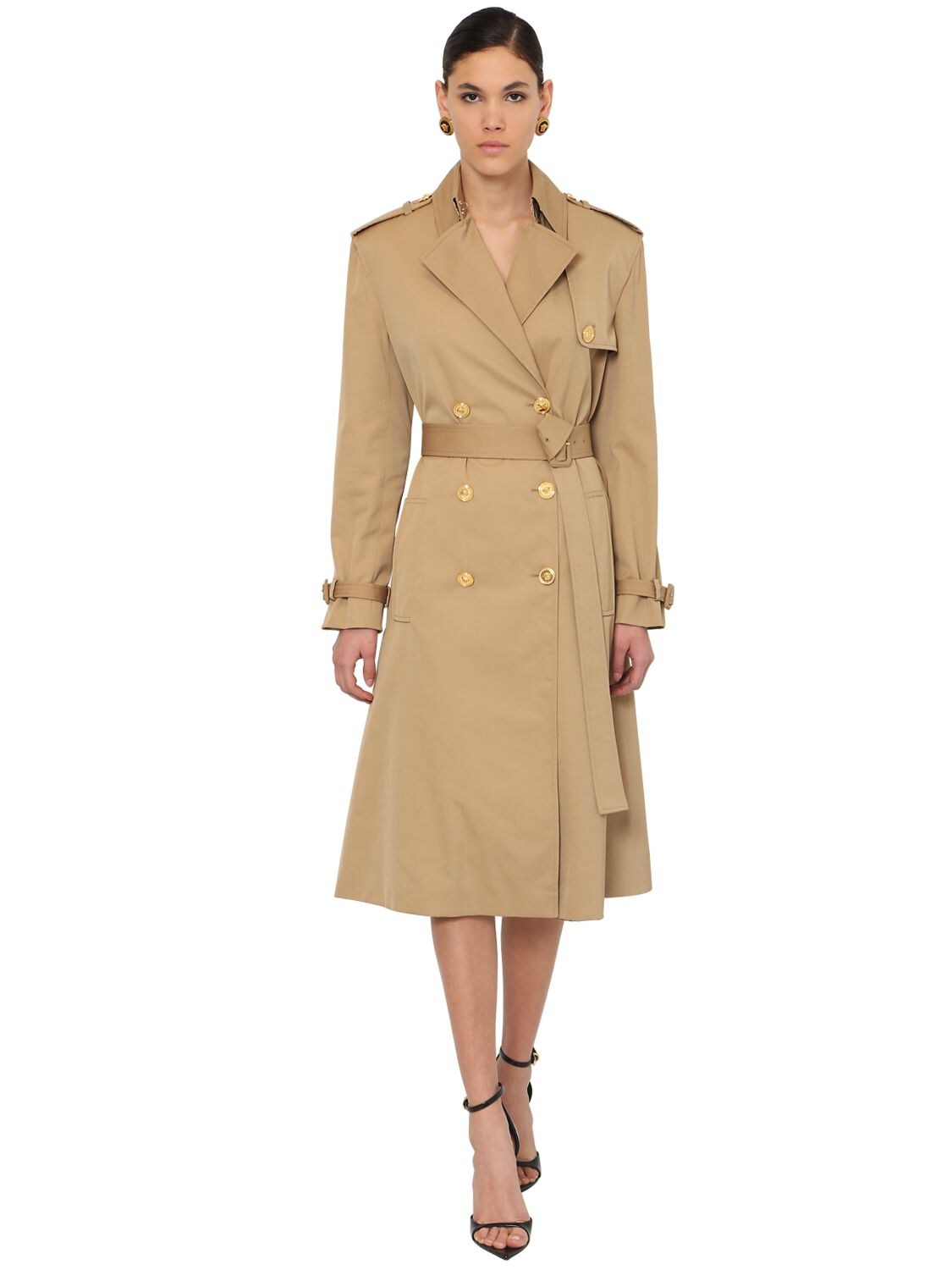 VERSACE COTTON CANVAS TRENCH COAT,70IA86006-QTEWNZC1