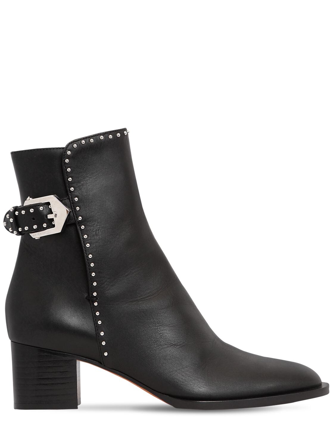 leather studded ankle boots