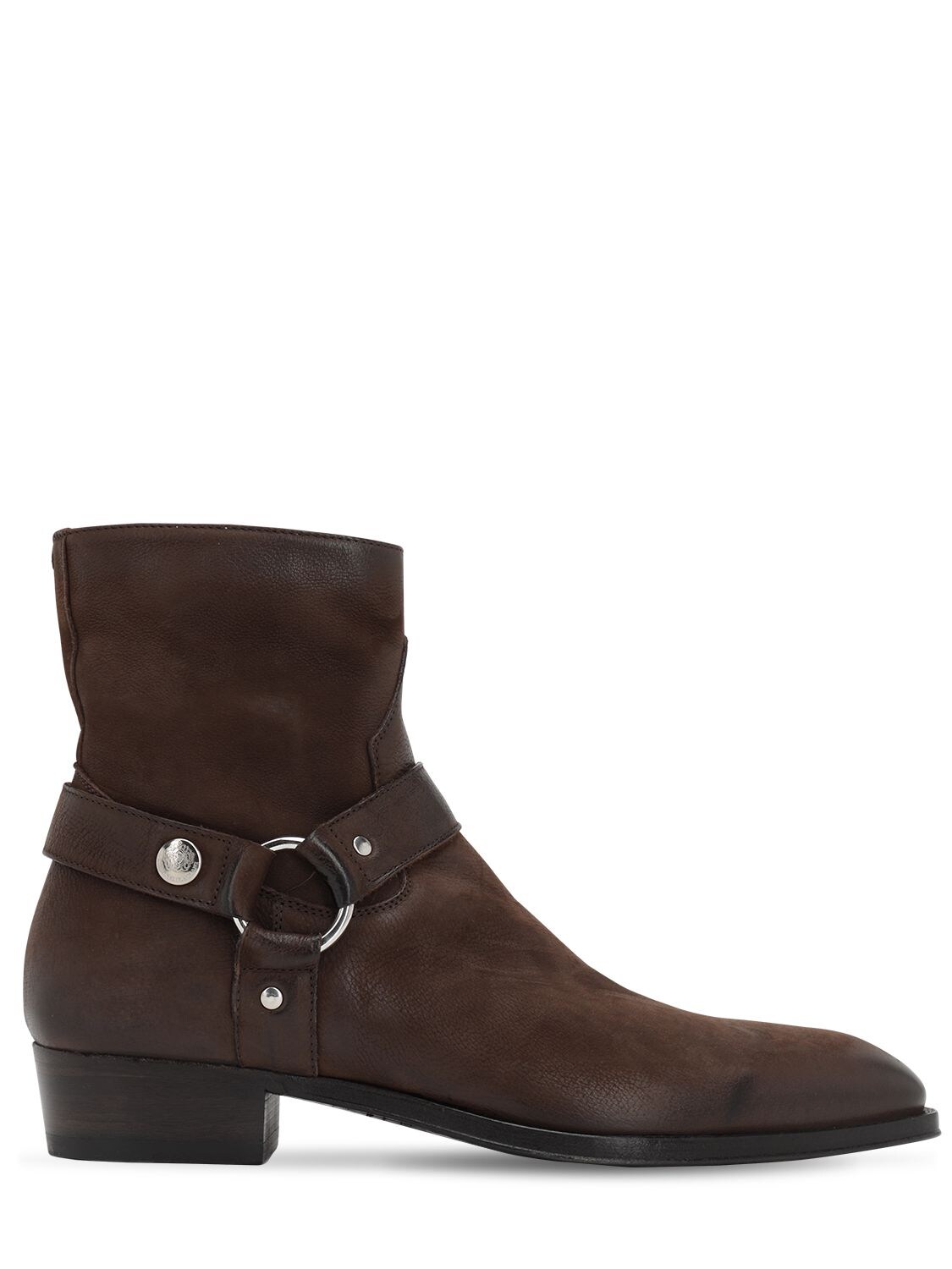 Alberto Fasciani 35mm Zip-up Buffalo Leather Boots In Brown