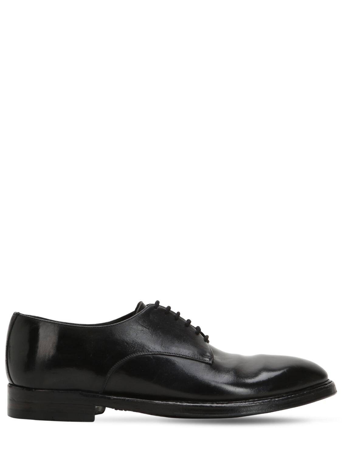Alberto Fasciani 25mm Polished Horse Leather Derby Shoes In Black