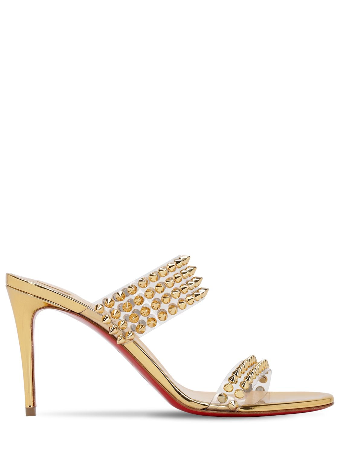 CHRISTIAN LOUBOUTIN 85MM SPIKES ONLY PLEXI & LEATHER SANDALS,70IACH008-MZI3MW2
