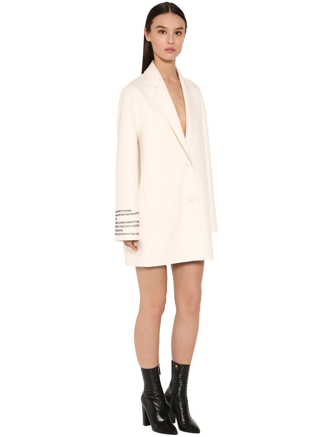 VALENTINO EMBROIDERED COMPACT SHORT COAT,70IAE6022-QTAZ0